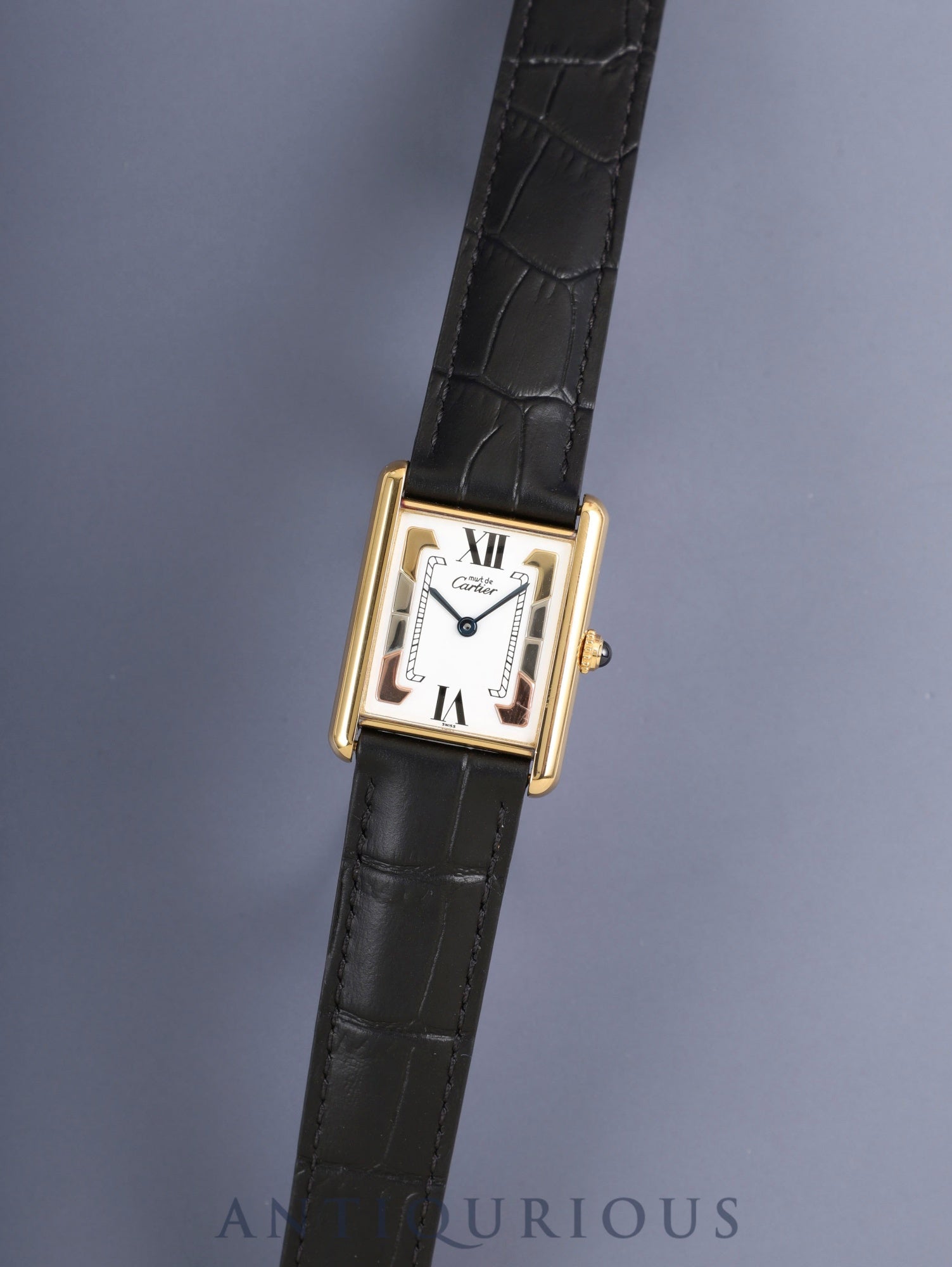 カルティエ マストタンク LM 590005 クォーツ Cal.690 SV925 革 純正D