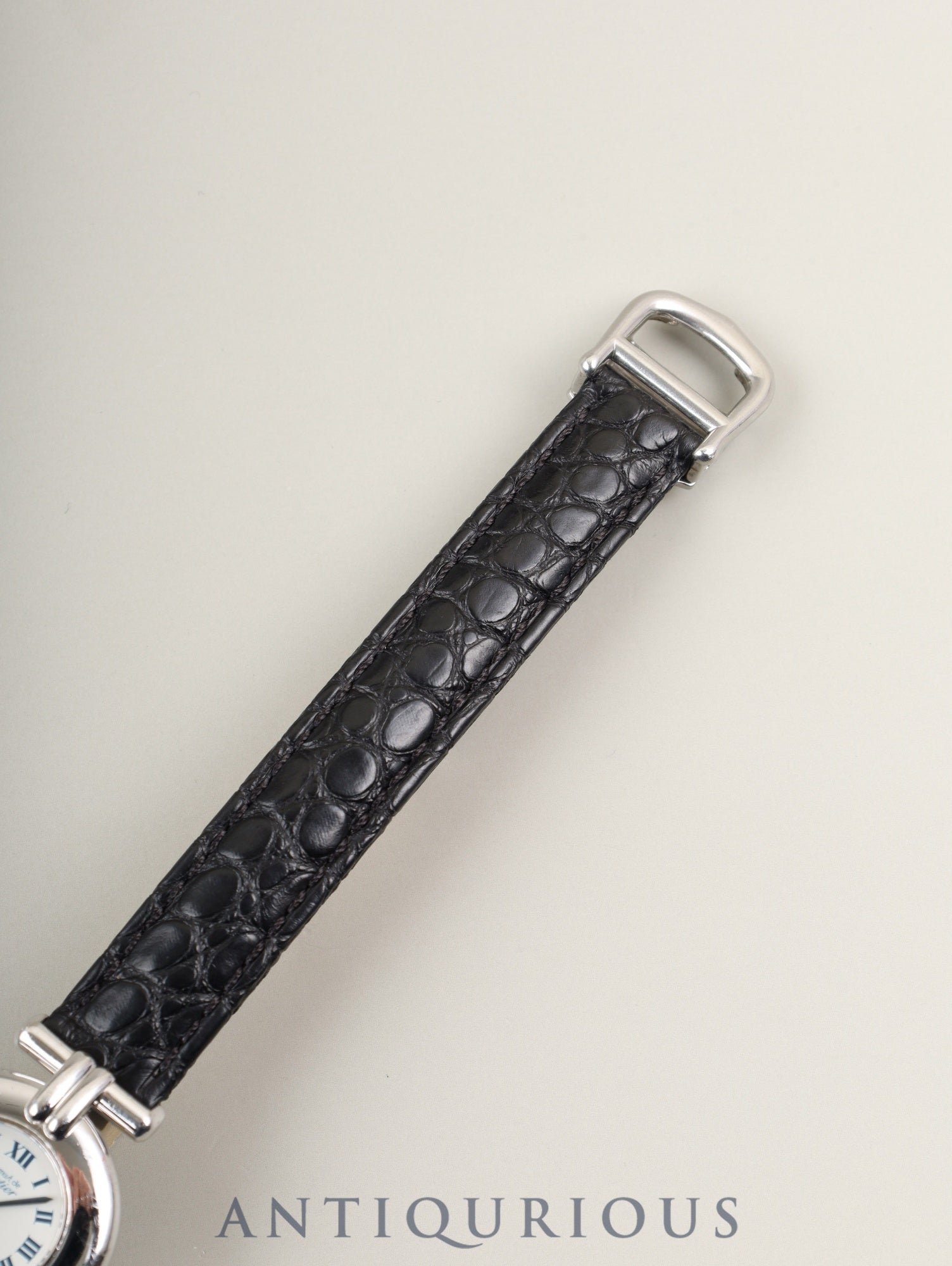 カルティエ マストコリゼ 1903 クォーツ Cal.690 SV925 革 純正Dバックル（SS） ホワイトローマン文字盤 オーバーホール済み