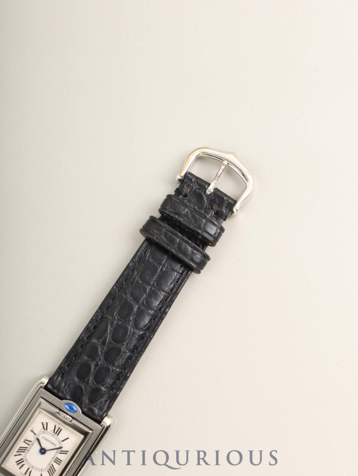 カルティエ タンク バスキュラント SM W10X1158 / 2386 クォーツ Cal.059 SS 革 純正ピンバックル（SS）ホワイトローマン文字盤 オーバーホール済み