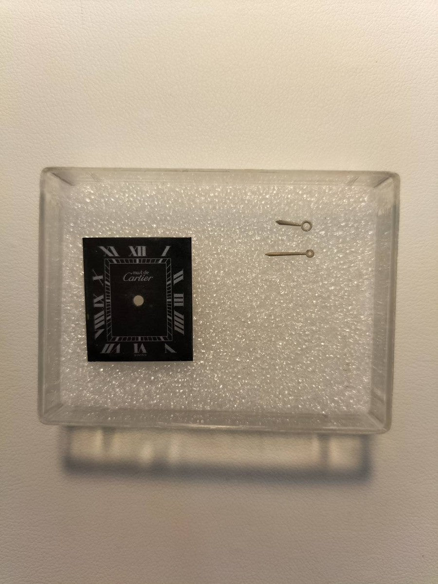 カルティエ マストタンク LM 手巻き Cal.78-1 SV925 革 純正尾錠（GP）ブラックローマン文字盤 オーバーホール済み 新品仕上げ済み
