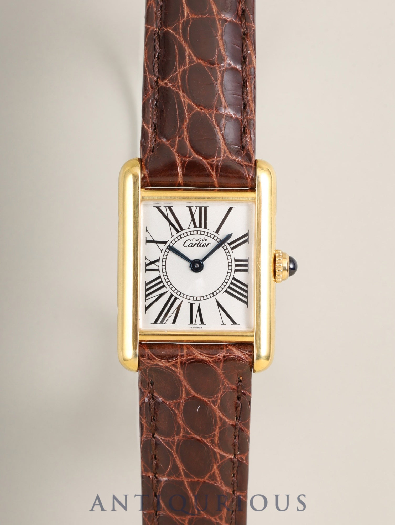 カルティエ マストタンク SM W1005554 / 5057001 クォーツ Cal.057  SV925 革  純正Dバックル（GP）オパラン文字盤（SWISS表記） 箱 冊子 保証書（1994年） オーバーホール済み 新品仕上げ済み