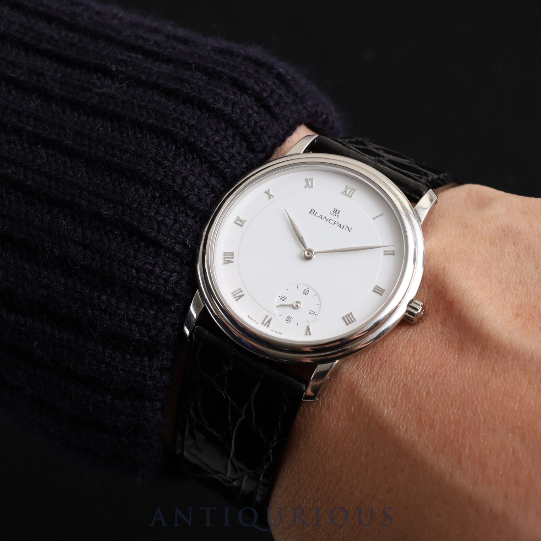 Blancpain Villeret Ultra Slim 0072-1127-55 Automatic Cal.0072 SS Leather Genuine Buckle (SS) White Roman Dial Overhauled