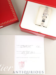 Cartier Tank Allongée Lanières SM W15364W3 / 2544 Quartz Cal. 280.002 (ETA) 750WG 750WG Silver Grid Guilloche Dial (SWISS MADE) Box, Booklets, Warranty Card (2003 / Personal Name Present) Overhauled