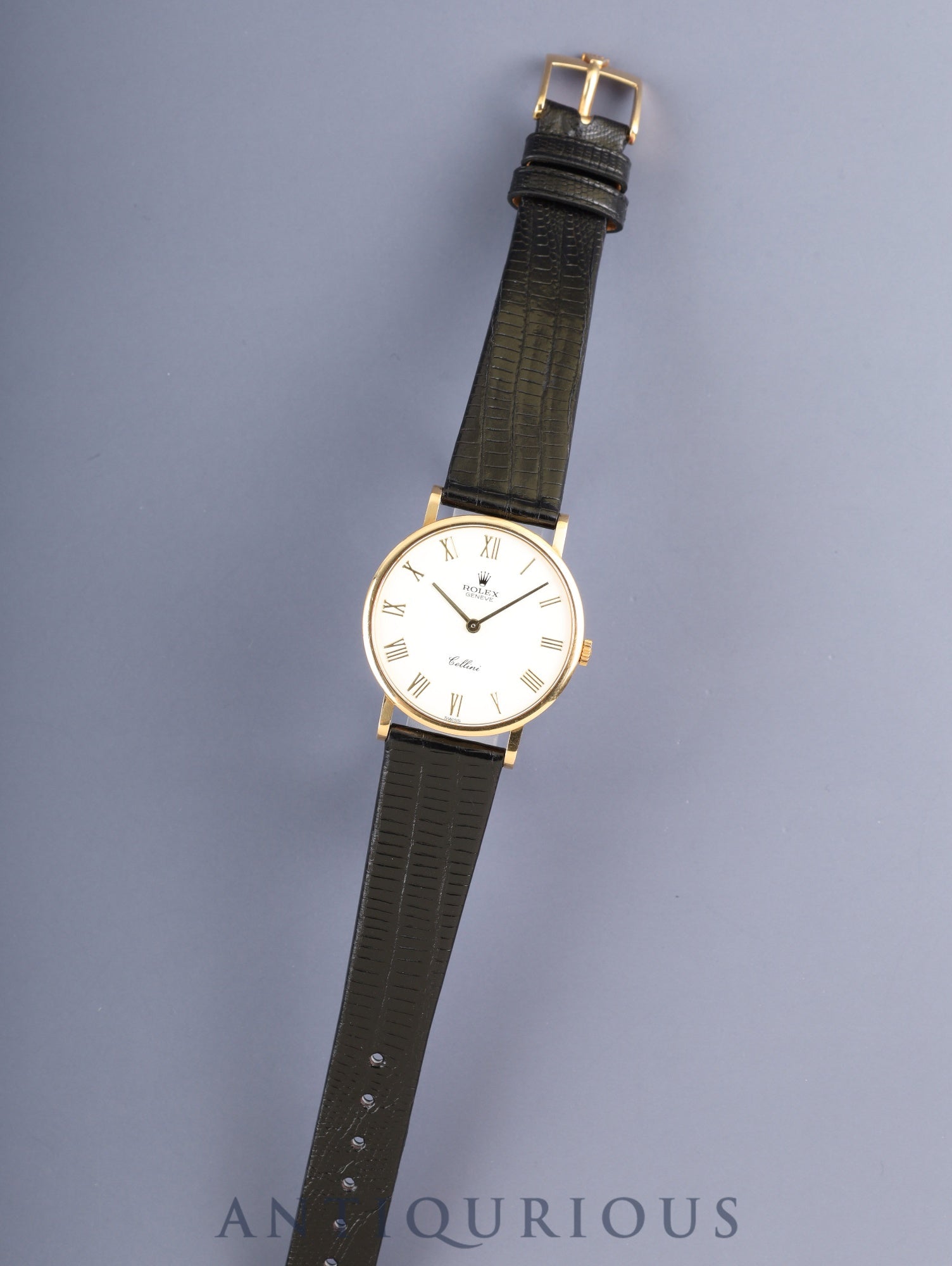 ロレックス チェリーニ 5112 手巻き Cal.1602 750YG 革 純正ピンバックル（750YG） ホワイトローマン文字盤 W番（1994年～1995年）オーバーホール済み