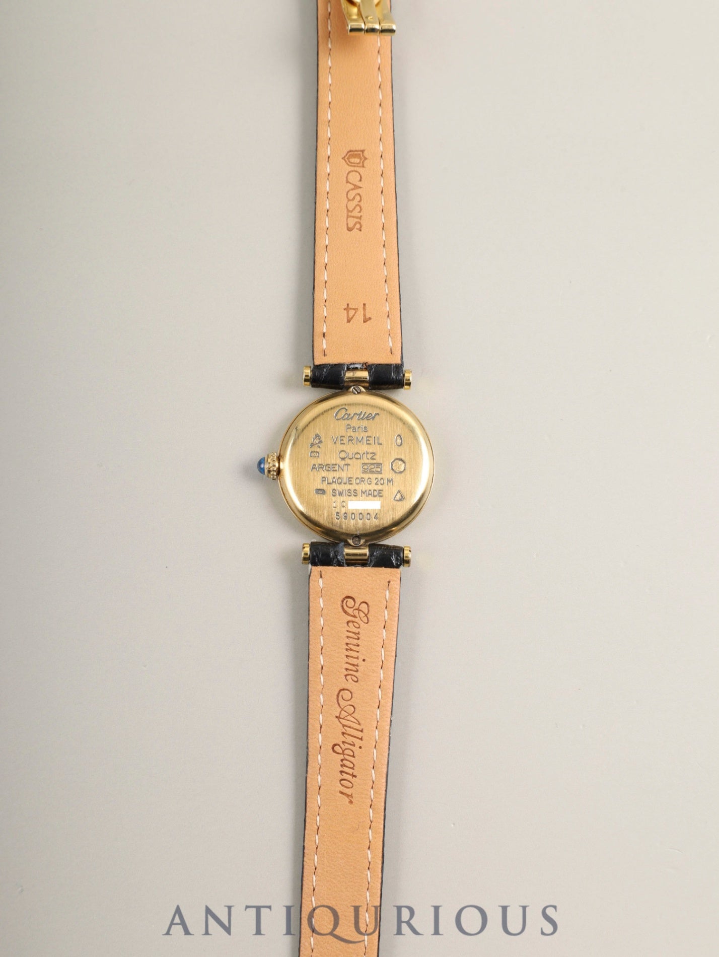 Cartier Must Vendome VLC SM W1005354 / 590004 Quartz Cal.690 SV925 Leather Genuine Deployant Buckle (GP) Opaline Dial (SWISS marking) Overhauled