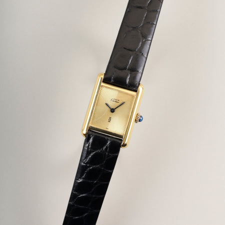 Cartier Must Tank SM Manual Winding Cal. 78-1 SV925 Genuine Buckle (GP) Sunray Dial Overhauled and Finished to Look Like New