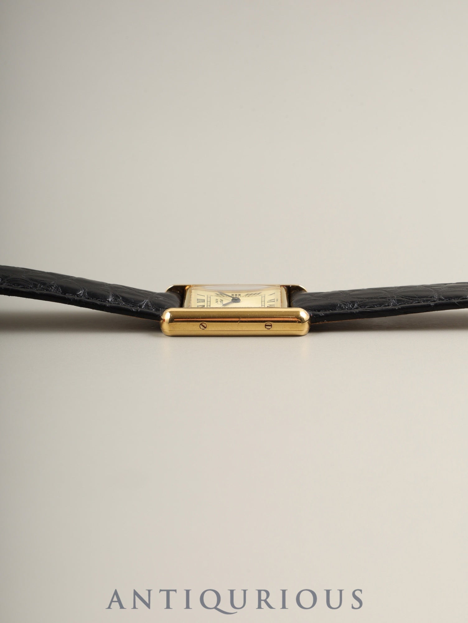 カルティエ マストタンク SM W1003154 / 1613 クォーツ Cal.057 SV925 革 純正Dバックル（GP） アイボリーローマン文字盤 箱 オーバーホール済み