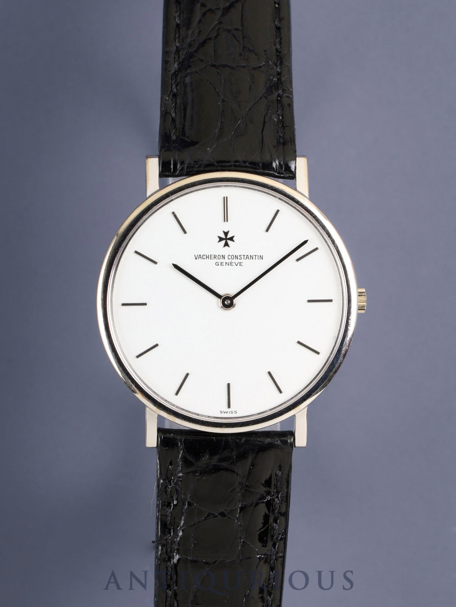 Vacheron Constantin Essential 33051 / 000G Manual Winding Cal.1003/2 750WG Leather Watch with Genuine Pin Buckle (750WG) White Dial Box Overhauled