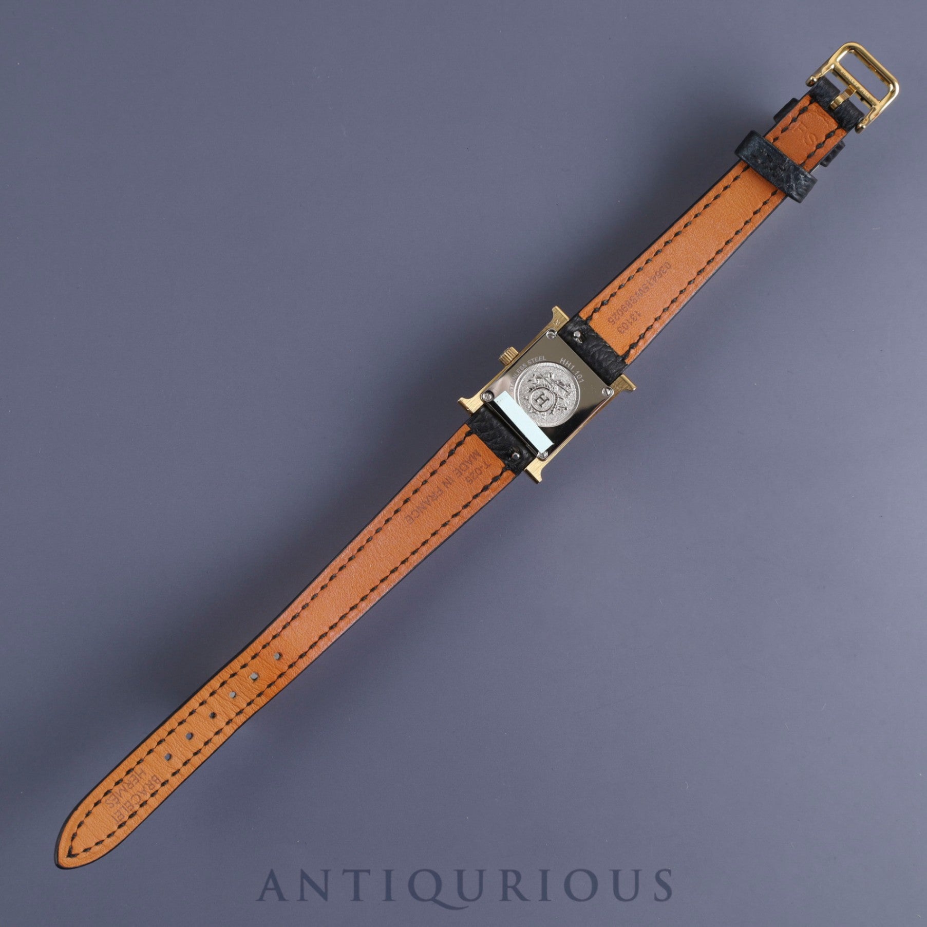 Hermes H Watch HH1.101 Quartz SS Genuine Leather Strap Genuine Buckle (SS) White Dial Box Warranty (2022) Overhauled