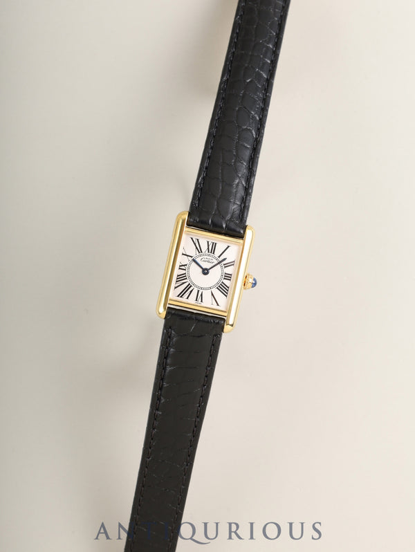 カルティエ マストタンク SM 5057001 クォーツ Cal.057 SV925 革 純正Dバックル（GP） オパラン文字盤（SWISS表記）オーバーホール済み 新品仕上げ済み