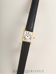 カルティエ マストタンク SM 5057001 クォーツ Cal.057 SV925 革 純正Dバックル（GP） オパラン文字盤（SWISS表記）オーバーホール済み 新品仕上げ済み