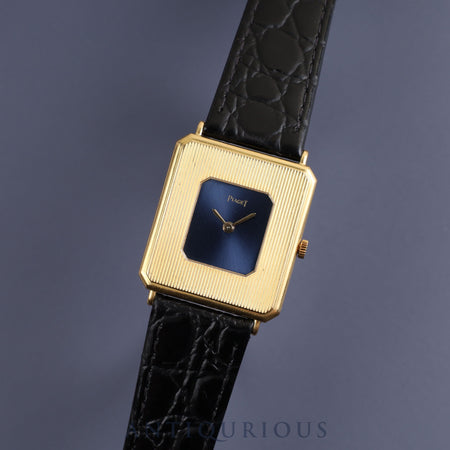 PIAGET PROTOCOLE 99142 Manual winding Cal.9P2 YG Leather Genuine buckle (750) Blue dial