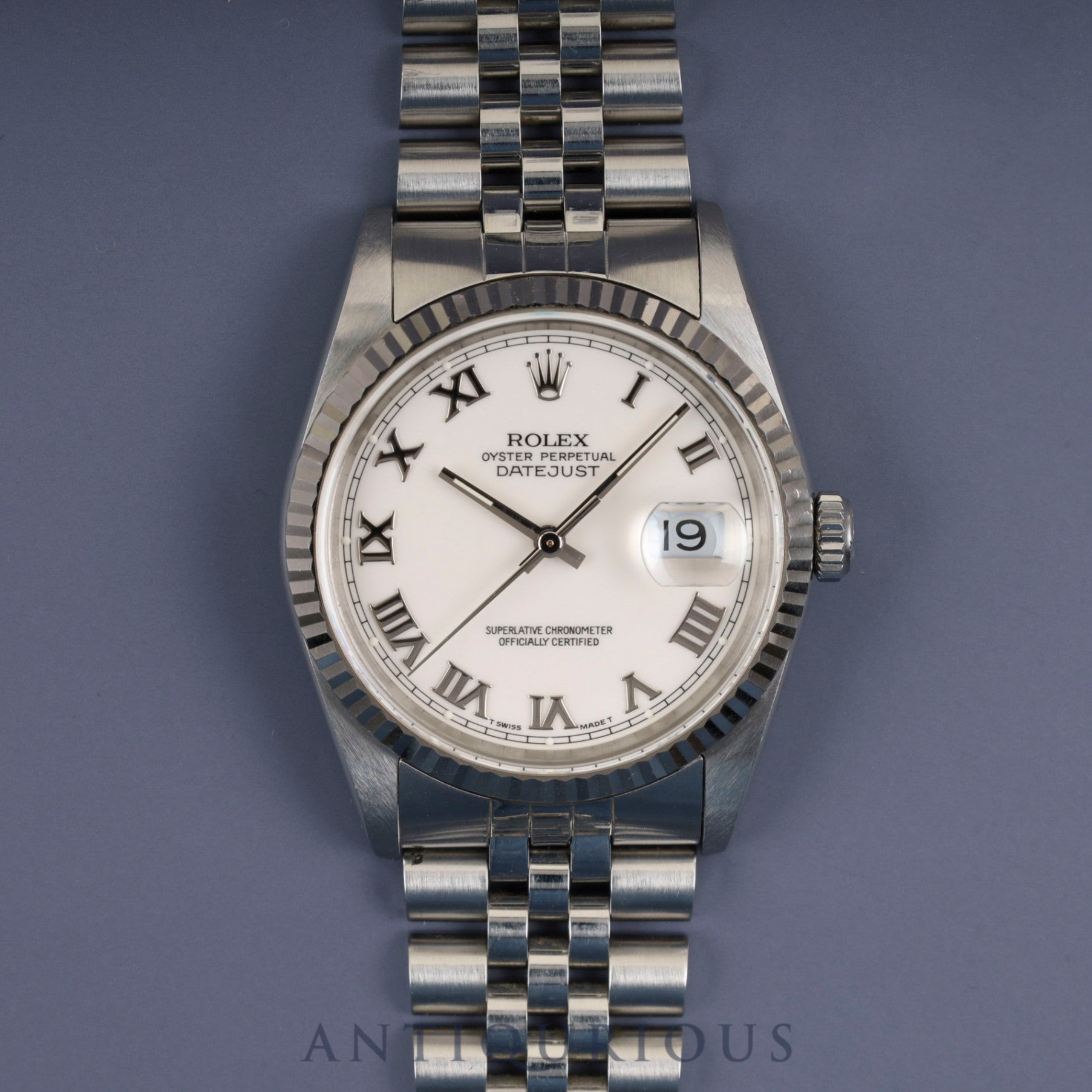 ロレックス デイトジャスト 36 16234 自動巻き Cal.3135 SS/WG SS ホワイト文字盤 X番（1991年）オーバーホール済み