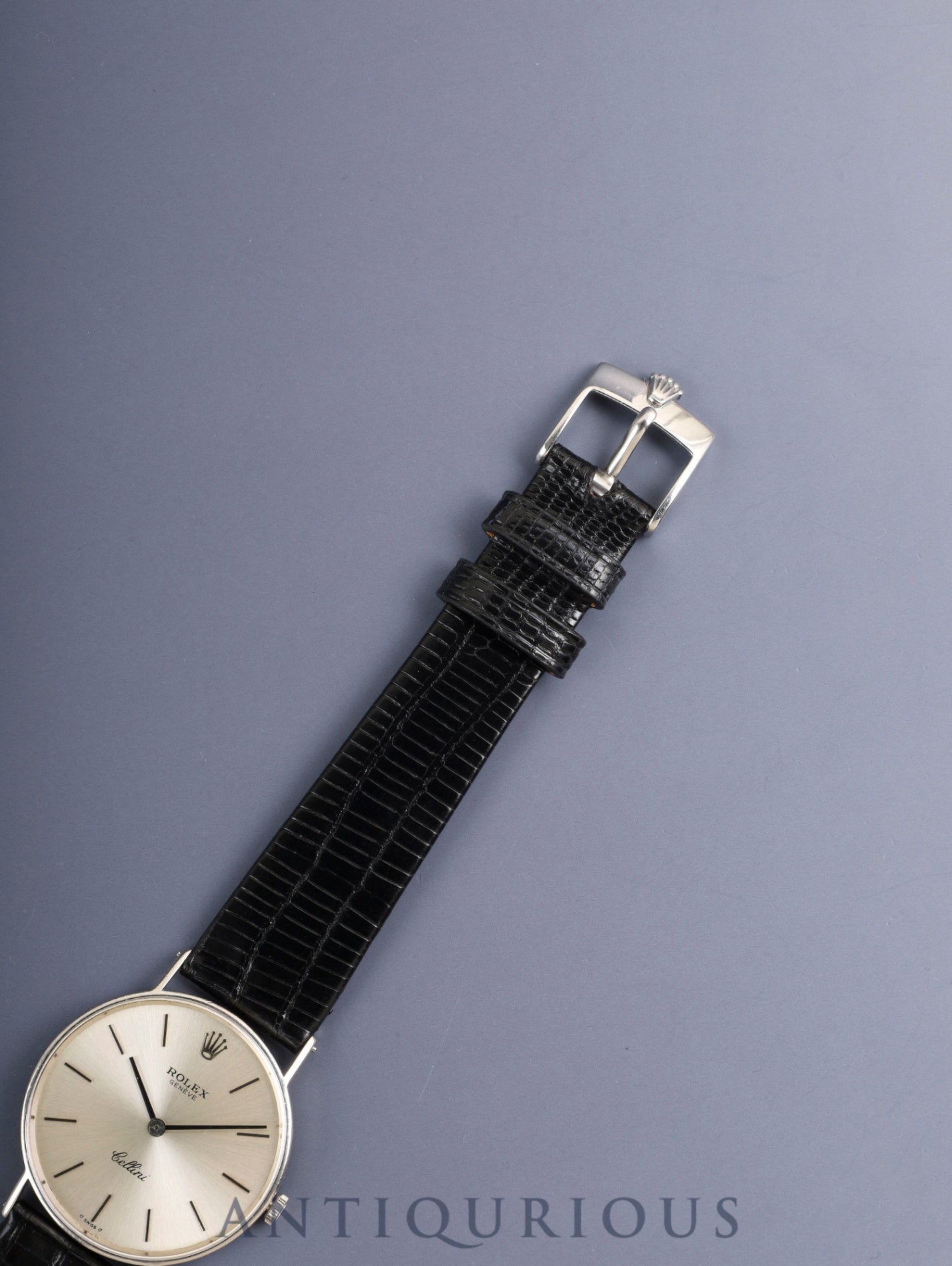 Rolex Cellini 3833 Manual Winding Cal. 1600 750WG Leather Strap Original Pin Buckle (SS) Silver Dial (SWISS / σ markings) Unknown Serial Number Overhauled