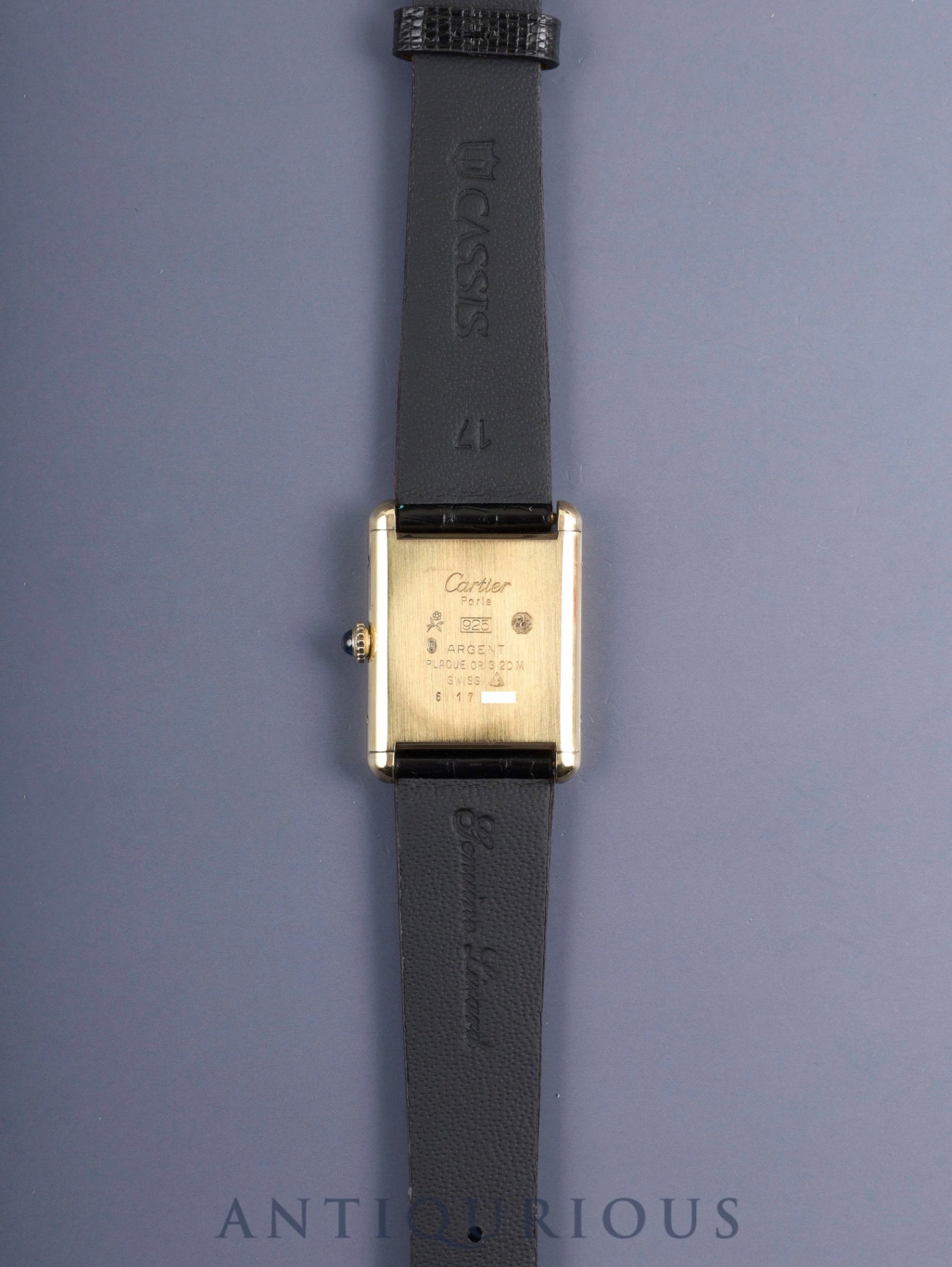 カルティエ マストタンク LM 手巻き Cal.78-1 SV925 革 純正ピンバックル（GP）アイボリーローマン文字盤（SWISS表記） 箱 冊子 国際永久保証書（1982年 / 個人名記載） オーバホール済み