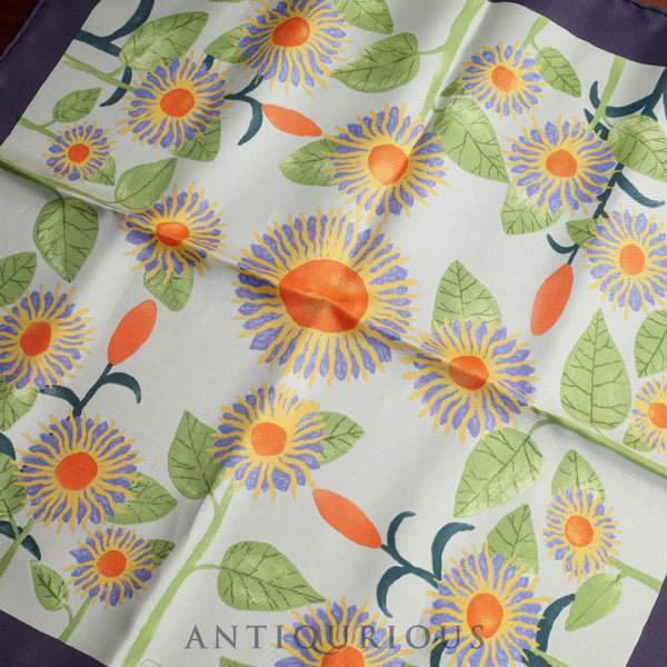 エルメス スカーフ カレ45 TOURNE SOLS  ひまわり SILK100%