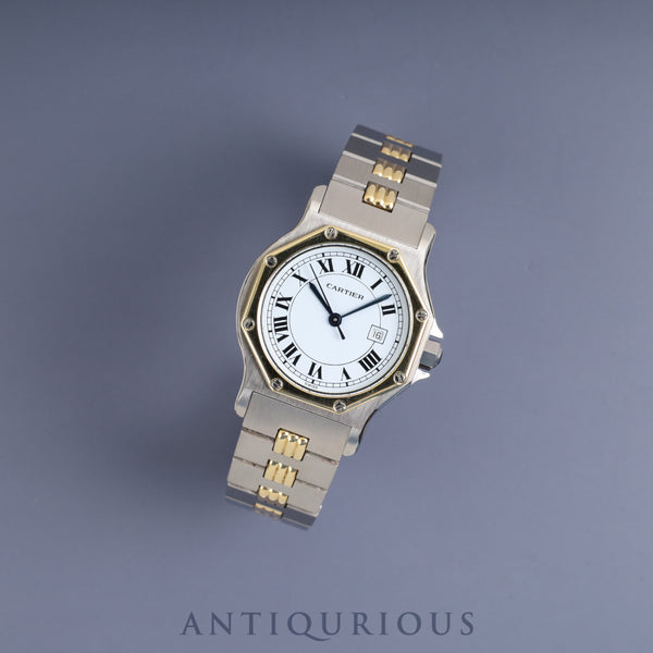 カルティエ サントス オクタゴン LM 2966 自動巻き Cal.077 SS/YG SS/YG ホワイトローマン文字盤 オーバーホール済み