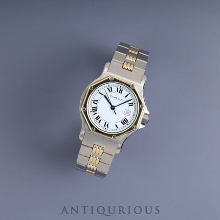 カルティエ サントス オクタゴン LM 2966 自動巻き Cal.077 SS/YG SS/YG ホワイトローマン文字盤 オーバーホール済み