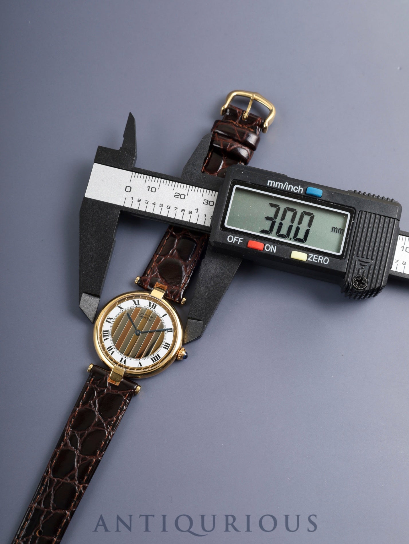 カルティエ マスト ヴァンドーム VLC LM 590003 クォーツ Cal.90 SV925 革 純正ピンバックル（GP） フロントトリニティ文字盤（SWISS表記） オーバーホール済み