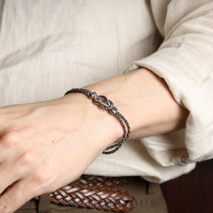 Tiffany Bracelet Center Knot Double Rope SV925
