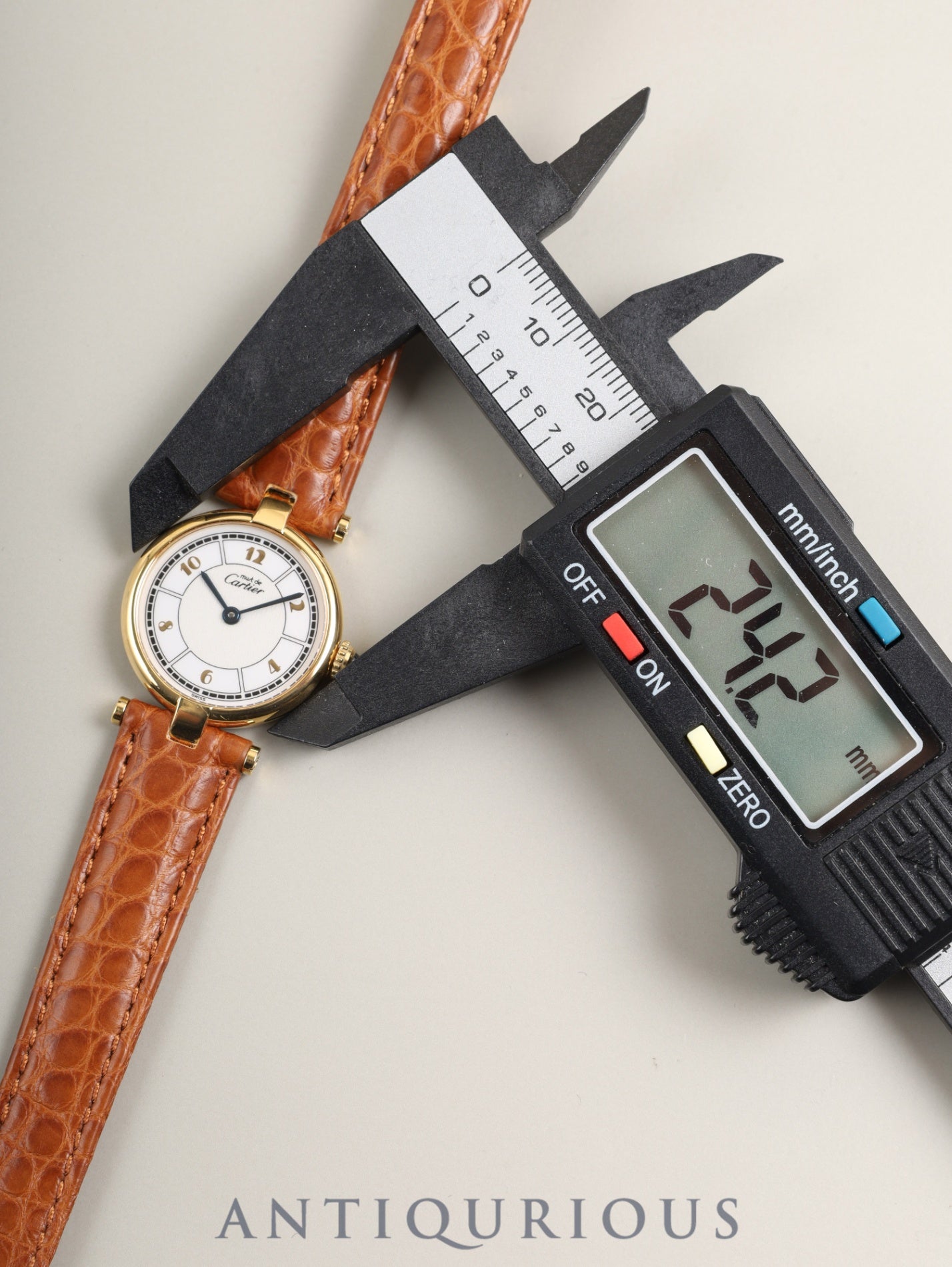 Cartier Must Vendôme VLC SM W1009854 / 1851 Quartz Caliber 90 SV925 Leather Strap with Genuine D-buckle (GP) Arabic Dial, Box, Warranty Card (1997) Overhauled