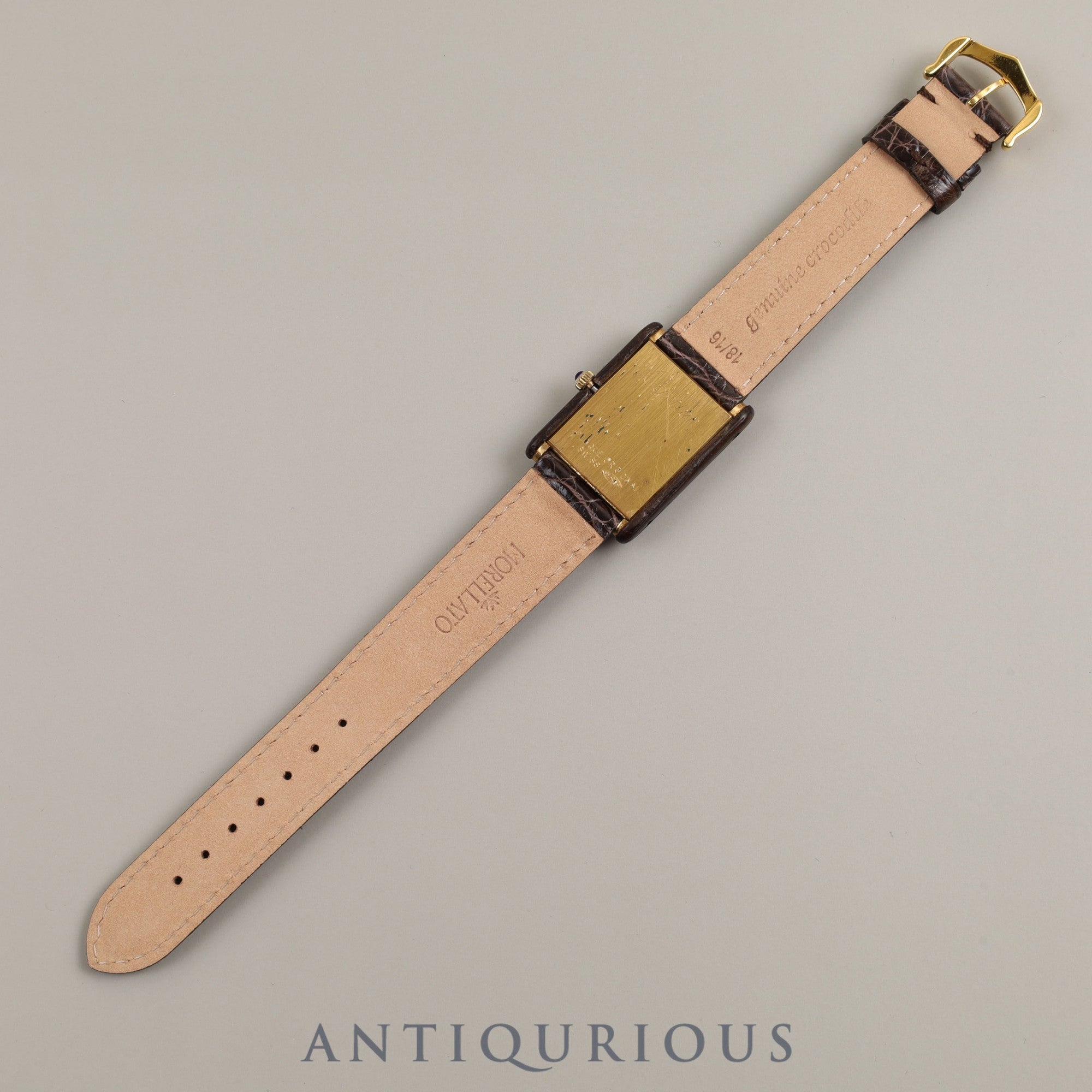 CARTIER ORGANIC TANK WOOD 21611 Manual winding Cal.78-1 GP Leather Wood dial Made between 1975 and 1976 Limited to 3,000 pieces at Cartier boutiques