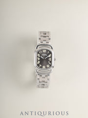Hermes Rallye RA1.210 Quartz Cal.976.001 Stainless Steel Gray Dial Box Booklet Warranty Card Overhauled
