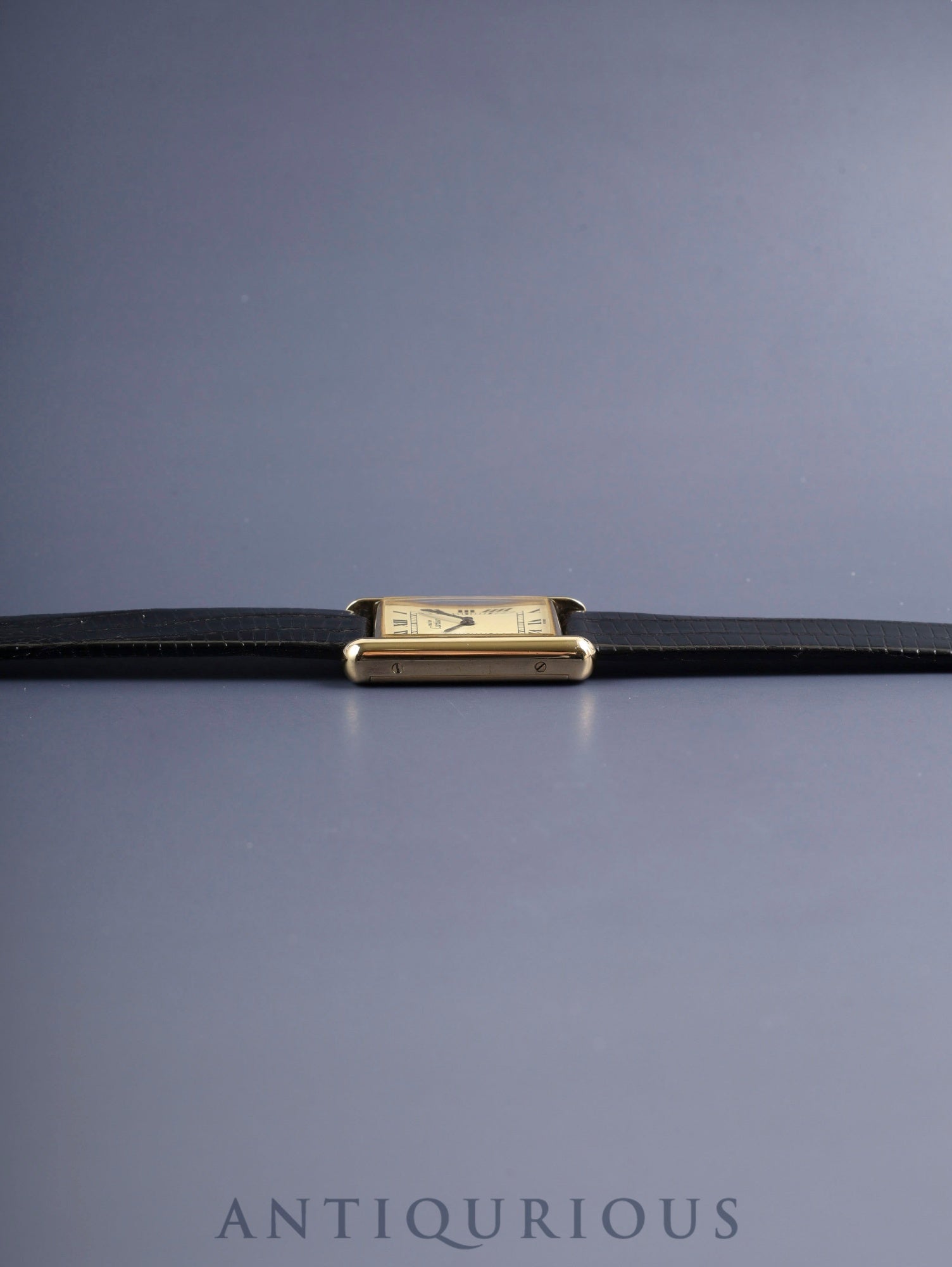 カルティエ マストタンク LM 手巻き Cal.78-1 SV925 革 純正ピンバックル（GP）アイボリーローマン文字盤（SWISS表記） 箱 冊子 国際永久保証書（1982年 / 個人名記載） オーバホール済み