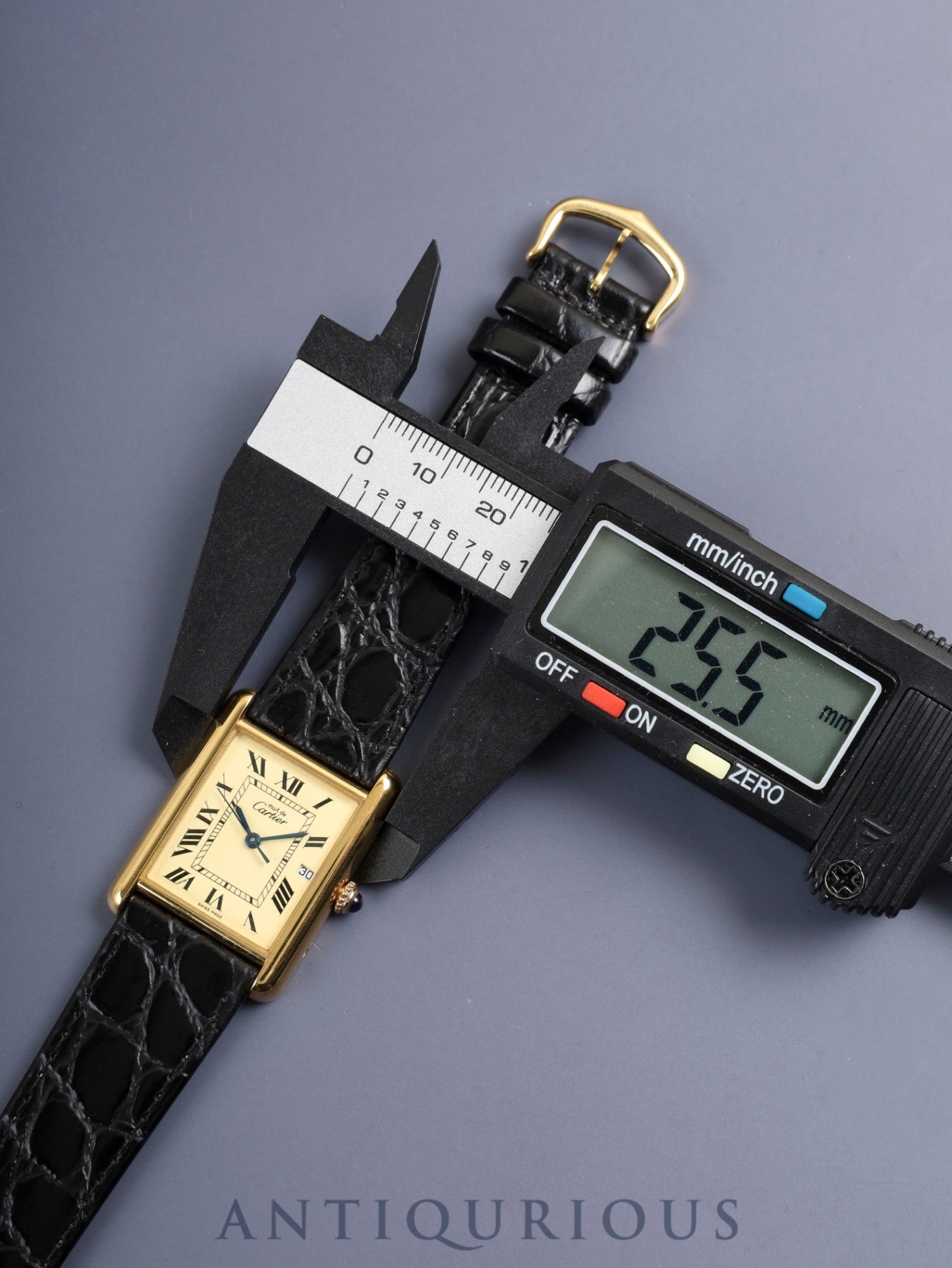 Cartier Must Tank GM (XL) 2413 Quartz Cal.687 SV925 Leather Genuine Pin Buckle (GP) Ivory Roman Dial (SWISS MADE marking) Box Manual Warranty (blank) Overhauled