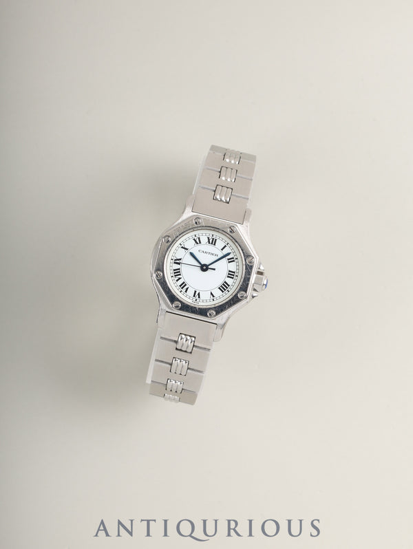 カルティエ サントス オクタゴン SM 0906 自動巻き Cal.2671 SS SS（ゴドロン）ホワイトローマン文字盤 オーバーホール済み