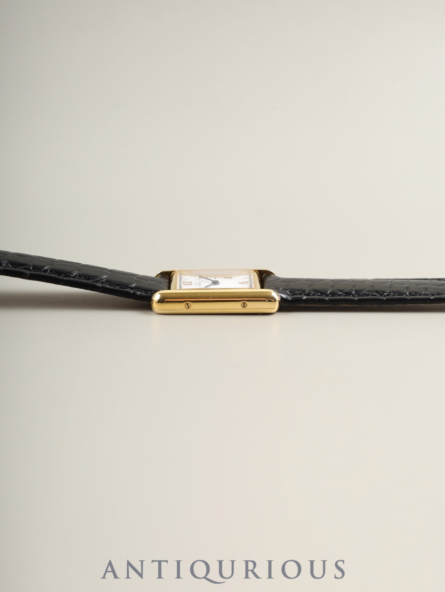 カルティエ マストタンク SM W1008354 / 5057001 クォーツ Cal.057 SV925 革 純正Dバックル（GP）飛びアラビア文字盤（SWISS表記）オーバーホール済み 新品仕上げ済み