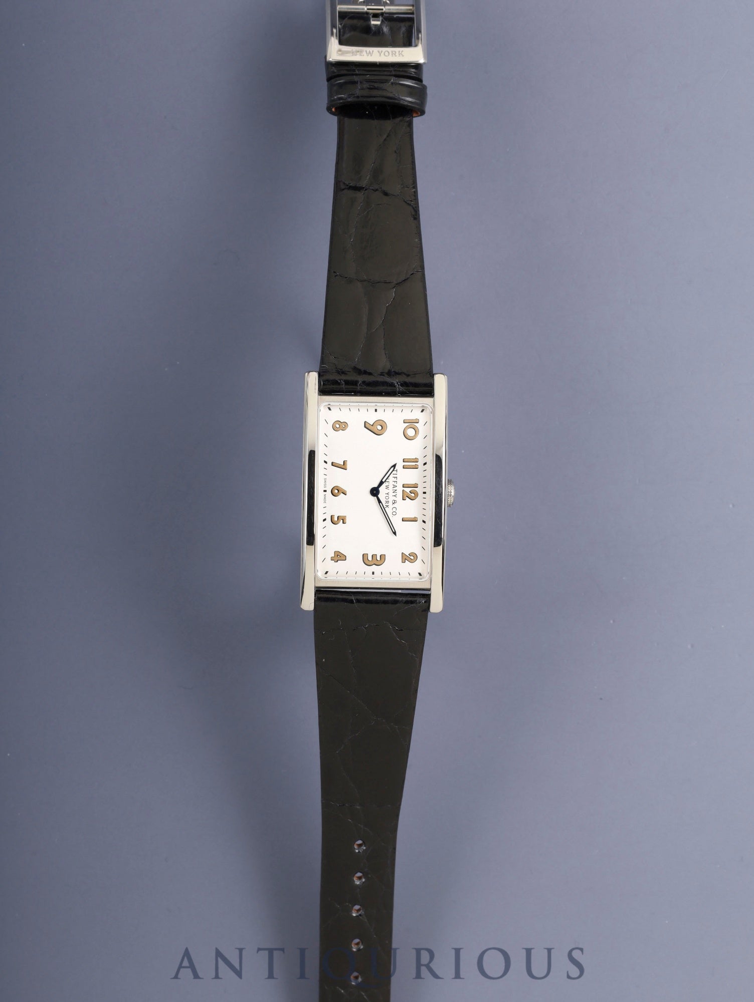 ティファニー イーストウエスト 36668636 クォーツ Cal.- SS 革 純正Dバックル（SS）シルバーアラビア文字盤 オーバーホール済み