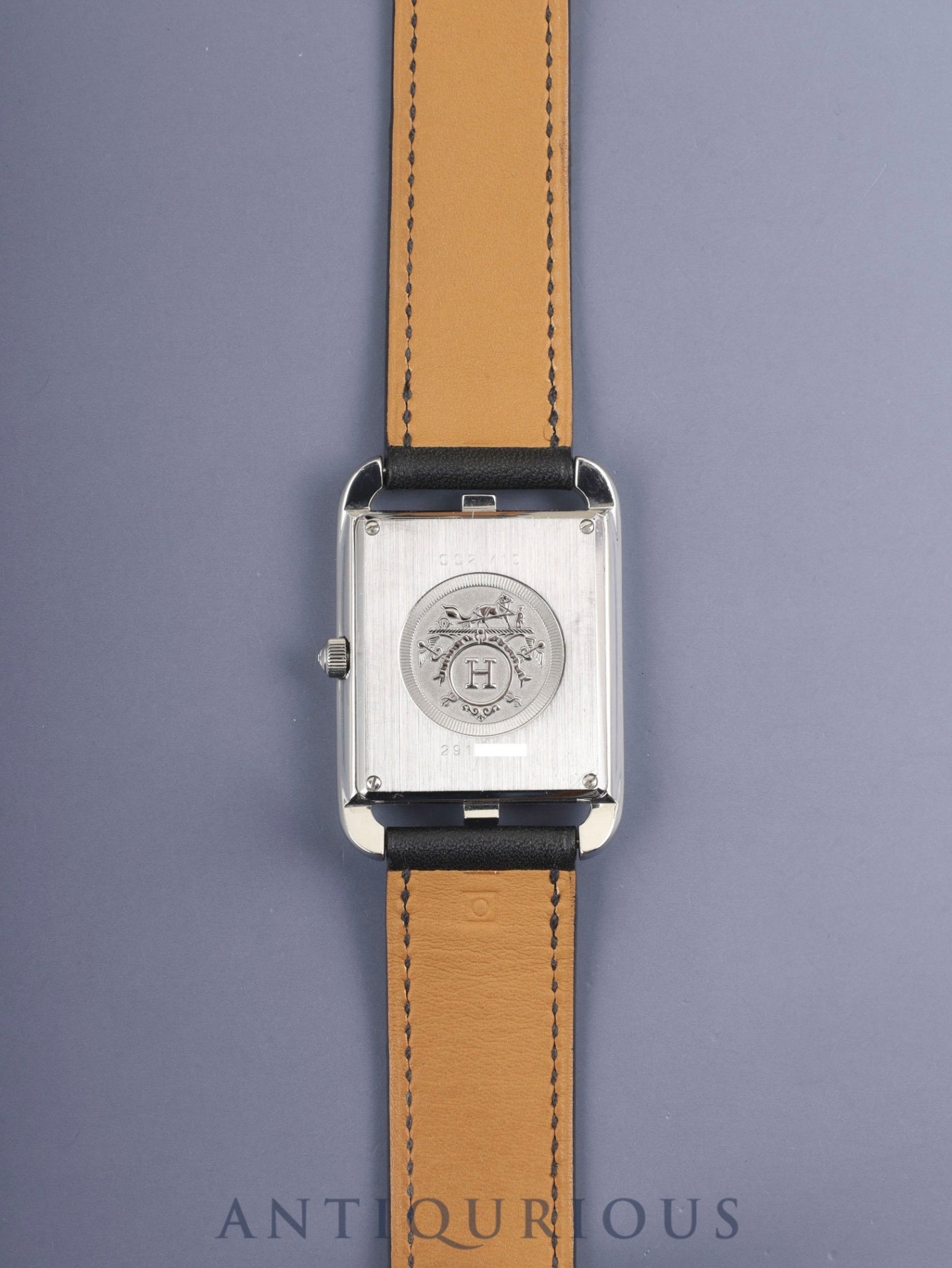 Hermès Cape Cod CC2.710 Quartz Cal.- SS Original Leather Strap (□O engraving: 2011) Original Pin Buckle (SS) Gray Arabic Dial Overhauled
