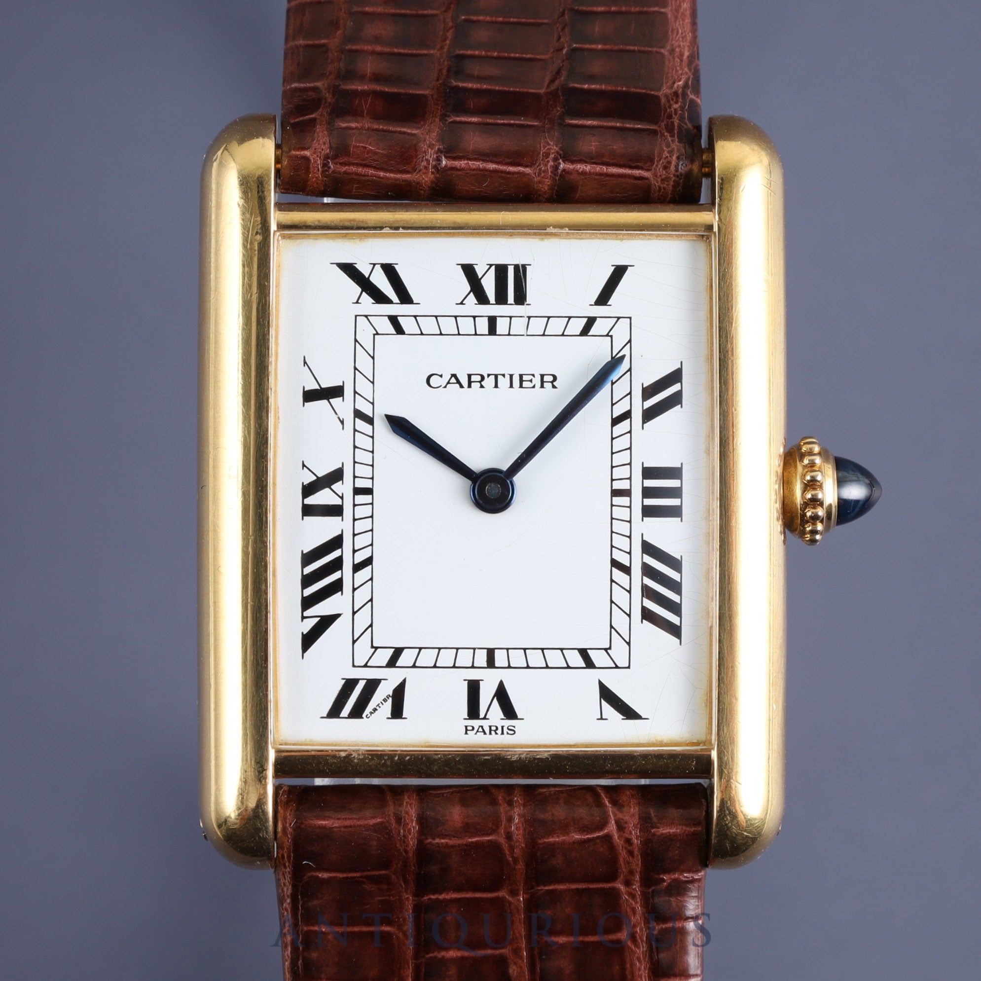 Cartier Tank Louis Cartier LM 81720552 / 78086 Manual winding Cal.2512-1 750 Leather Genuine buckle (GP) White Roman PARIS dial Overhauled