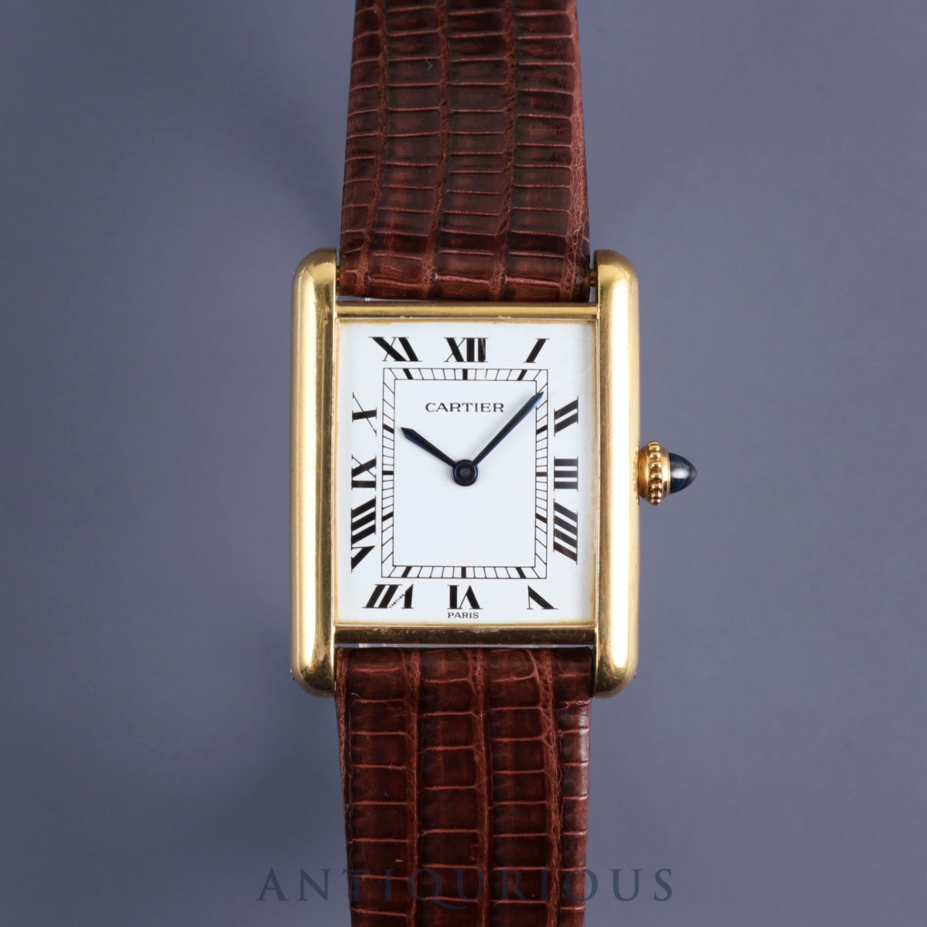 Cartier Tank Louis Cartier LM 81720552 / 78086 Manual winding Cal.2512-1 750 Leather Genuine buckle (GP) White Roman PARIS dial Overhauled