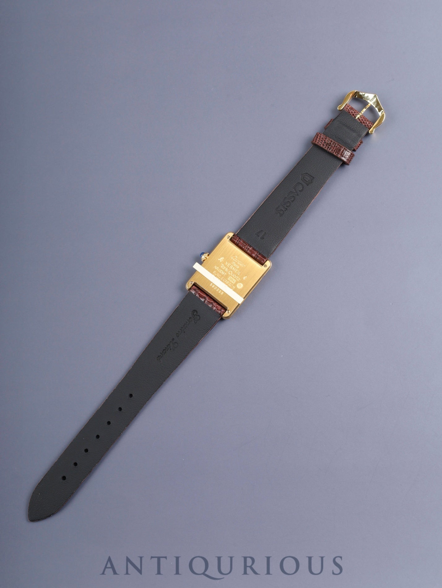 カルティエ マストタンク LM 590005 クォーツ Cal.90 SV925 革 純正尾錠（GP） フロントトリニティ文字盤（SWISS表記） オーバーホール済み 新品仕上げ済み