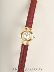 Cartier Must Colisée 590002, Quartz Cal.90, SV925, Leather strap, Original D-buckle (GP), Side Trinity dial (SWISS signed), Overhauled