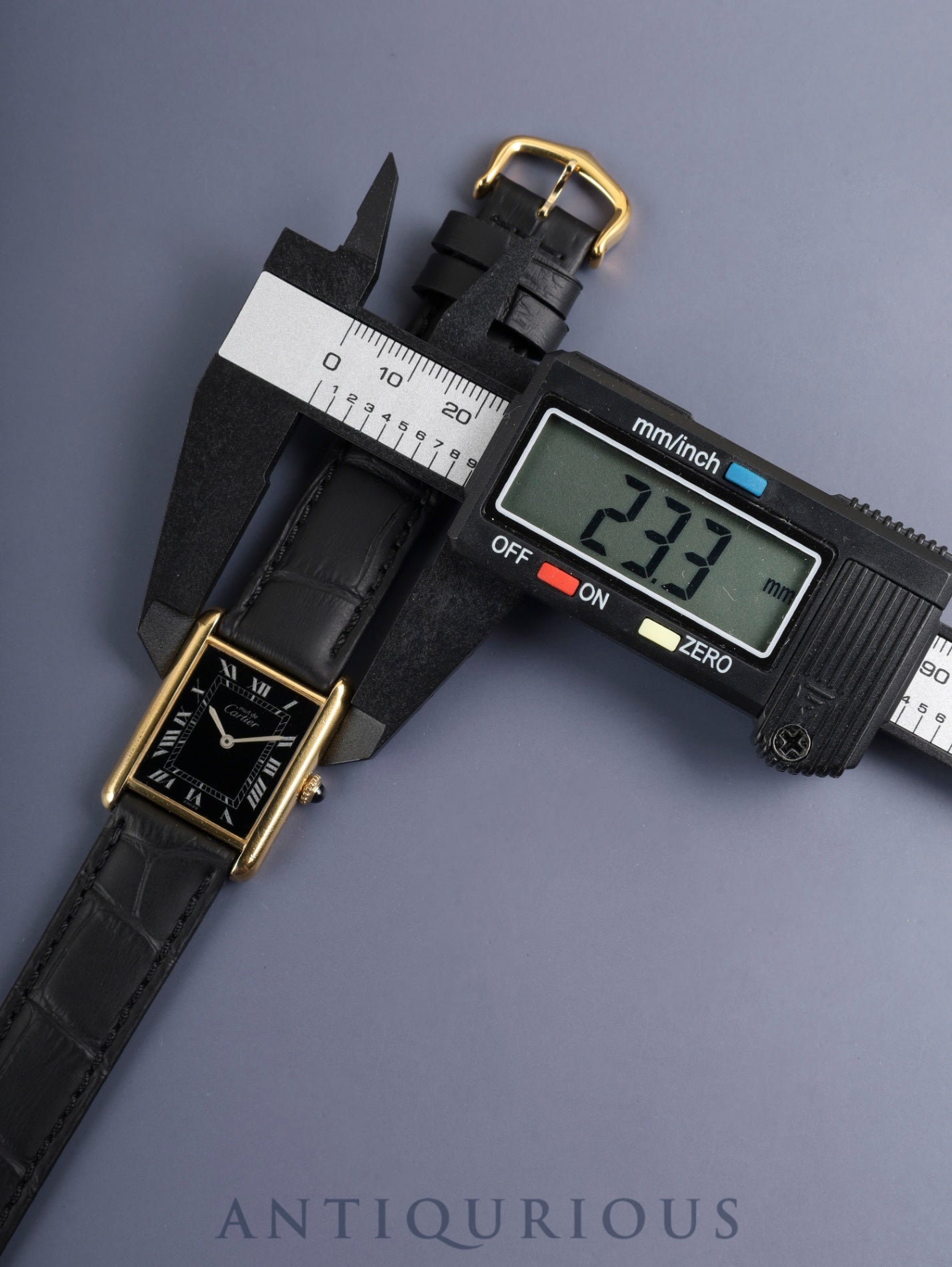 カルティエ マストタンク LM 6 手巻き Cal.78-1 SV925 革 純正ピンバックル（GP）ブラックローマン文字盤（SWISS表記） 純正レザーベルト付き オーバーホール済み