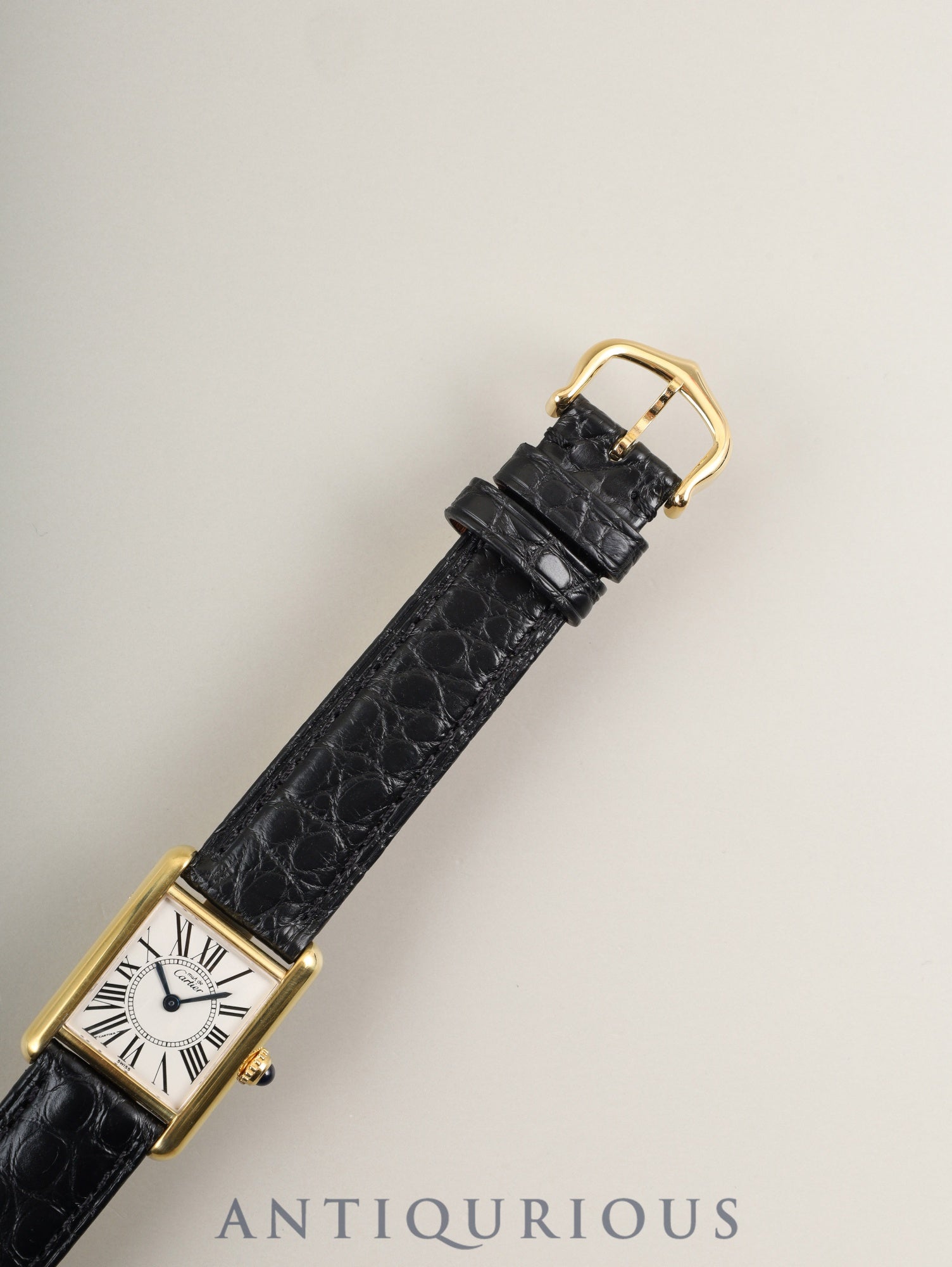 カルティエ マストタンク SM W1005554 / 5057001 クォーツ Cal.057 SV925 革 純正尾錠（GP）オパラン文字盤 オーバーホール済み 新品仕上げ済み