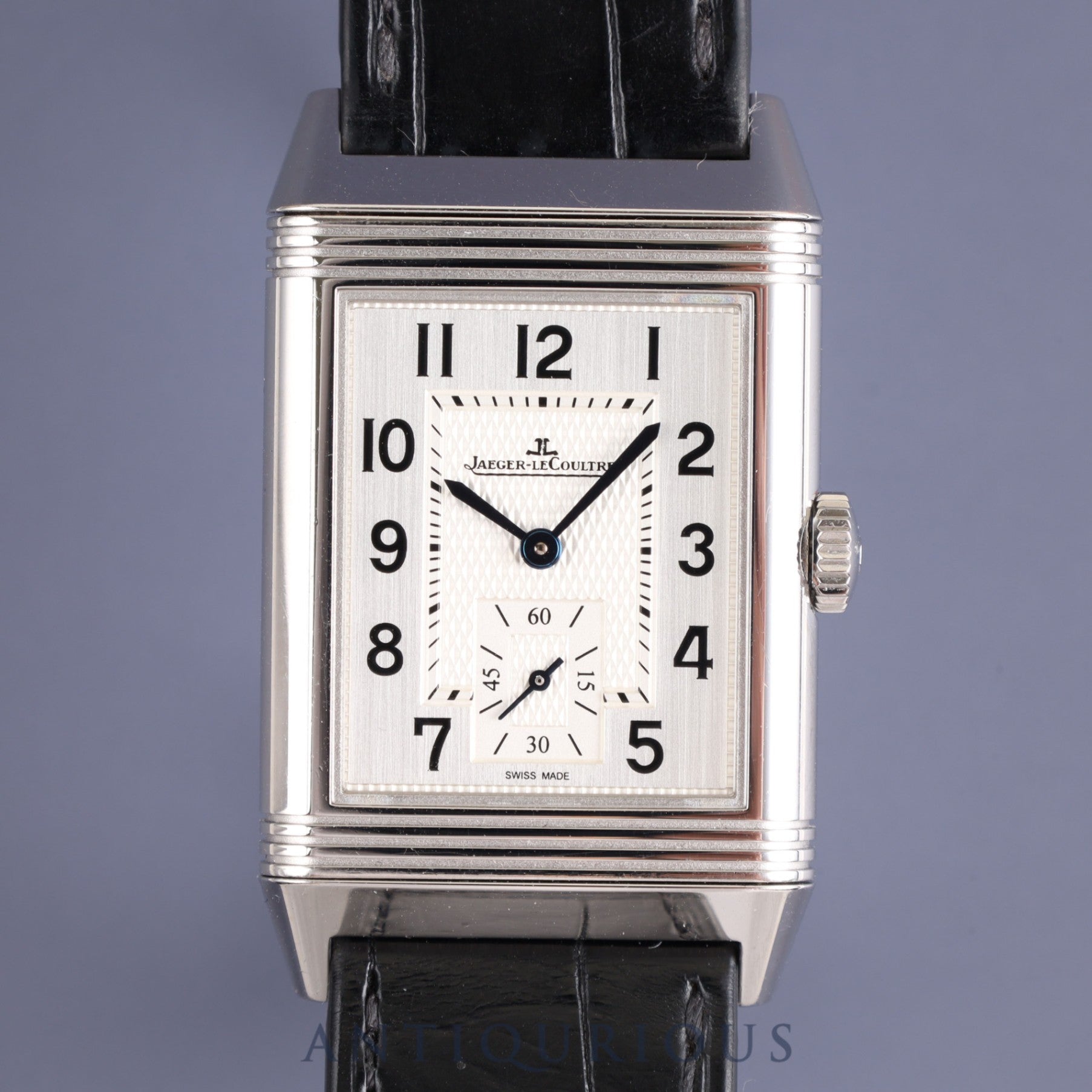 JAEGER・LECOULTRE ジャガー・ルクルト REVERSO CLASSIC LARGE SMALLSECOND レベルソ クラシック ラージ スモールセコンド Q3858520 手巻き Cal.822/2 SS 革 純正尾錠（SS）シルバー文字盤 箱 保証書（2018年）