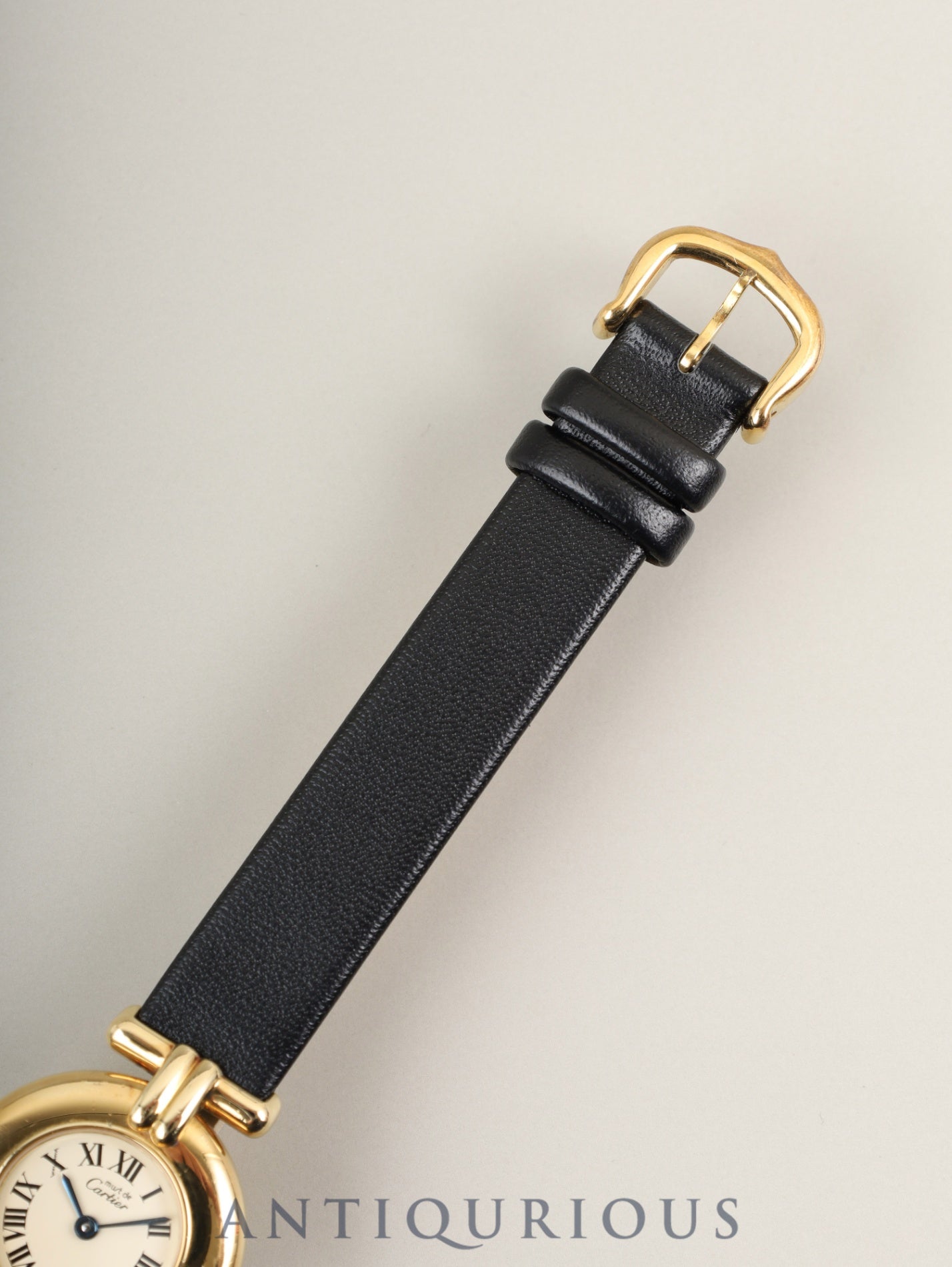 カルティエ マストコリゼ 590002 クォーツ Cal.90 SV925 革 純正尾錠（GP） アイボリーローマン文字盤 オーバーホール済み