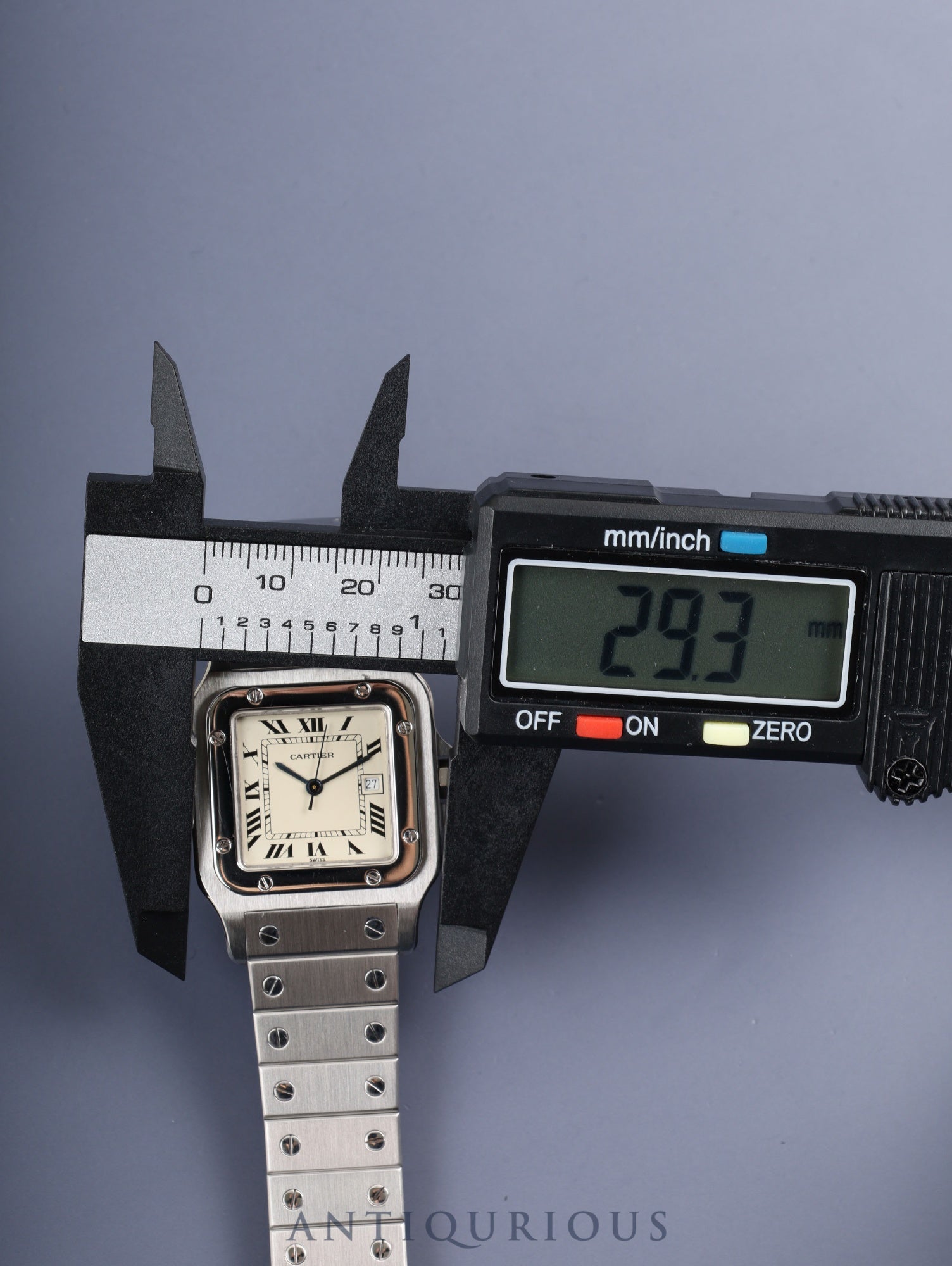 Cartier Santos Galbee LM 9172960 Automatic Caliber 2671 Stainless Steel Ivory Roman Dial Box Booklet Overhauled