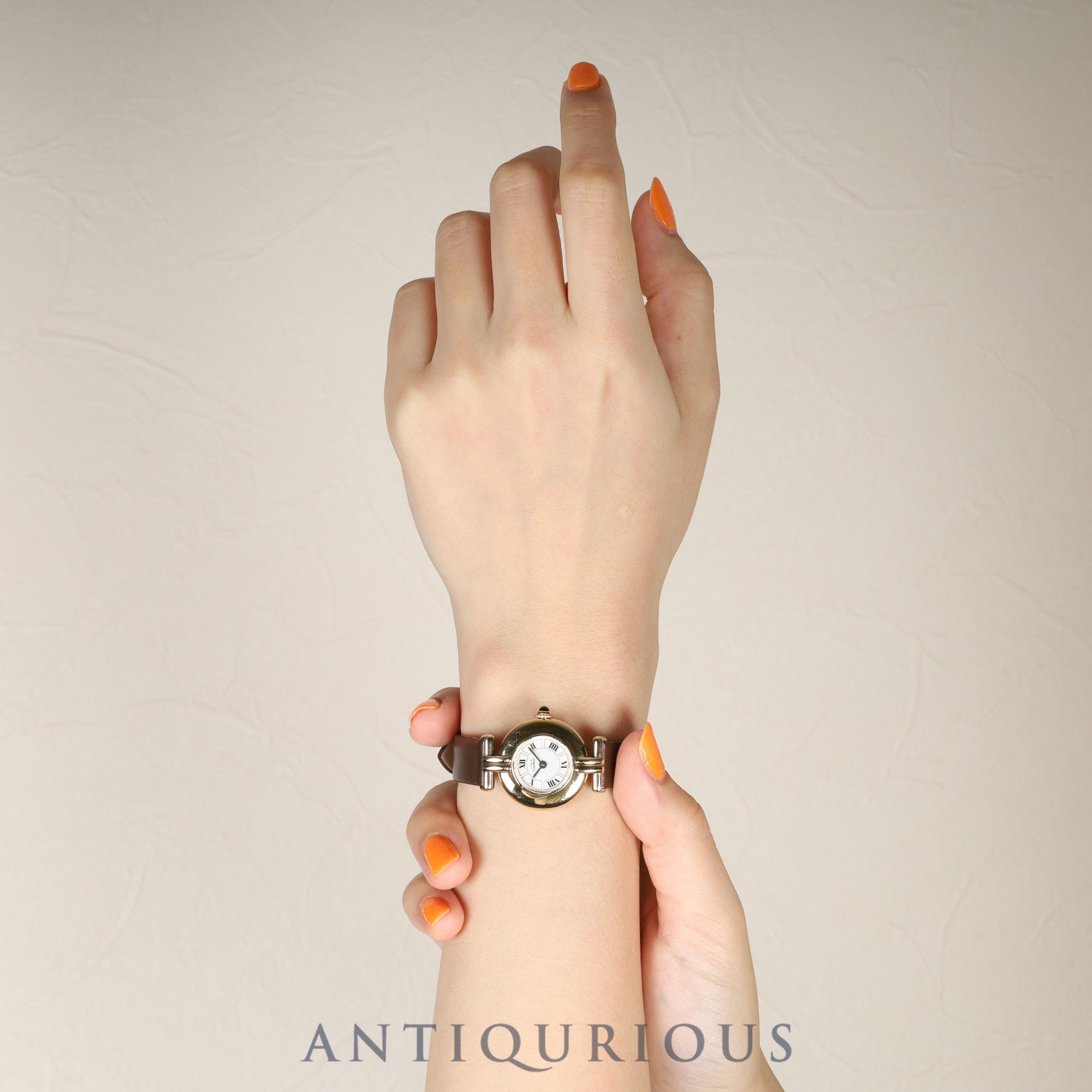 カルティエ マストコリゼ W1009954 / 1902 クォーツ Cal.690 SV925 革 純正尾錠（GP）ホワイト飛びローマンCC文字盤 オーバーホール済み