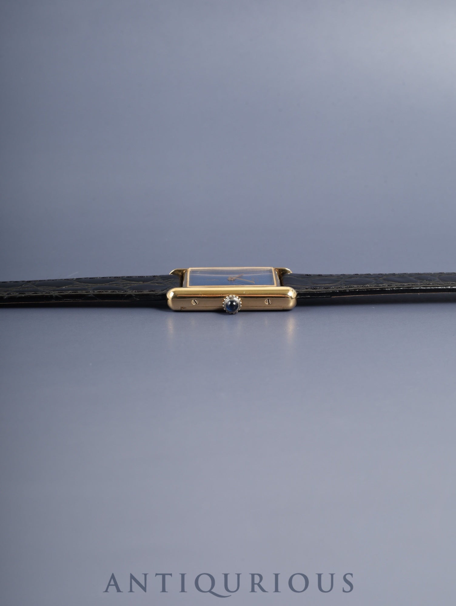 カルティエ マストタンク LM 6 手巻き Cal.78-1 SV925 革 純正ピンバックル（GP）ラピスラズリ文字盤（SWISS表記）オーバーホール済み