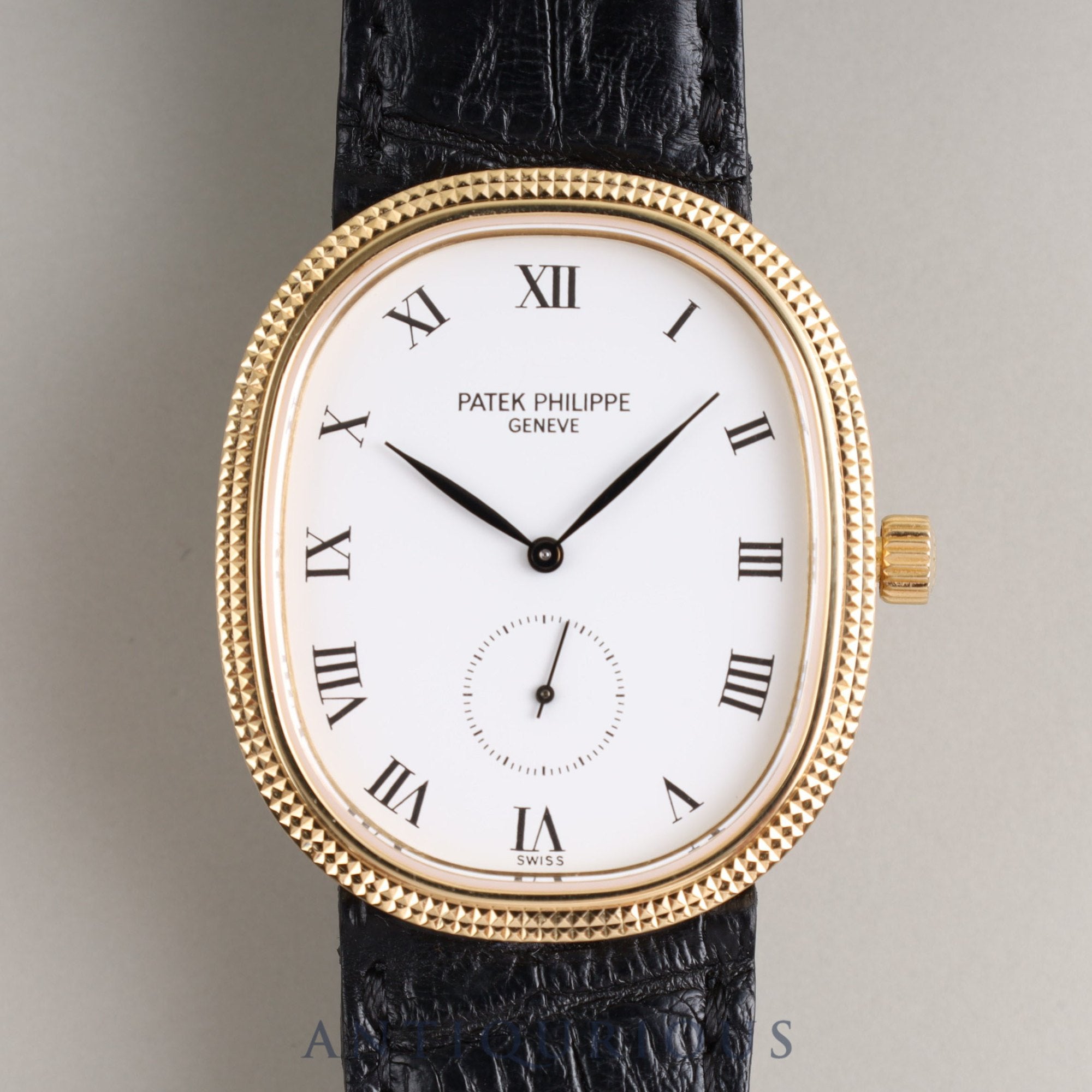 Patek Philippe Golden Ellipse 3989 Manual winding Cal.215 YG Leather Genuine buckle (750) White dial Warranty (1989)