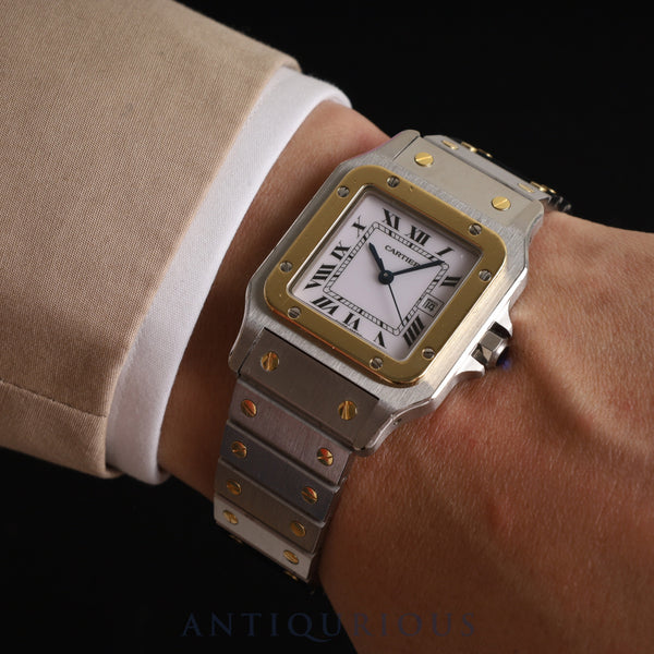 カルティエ サントス カレ LM 2961 自動巻き SS/YG SS/YG ホワイトローマン文字盤 カルティエブティックにてコンプリートサービス（フルメンテナンス）済み