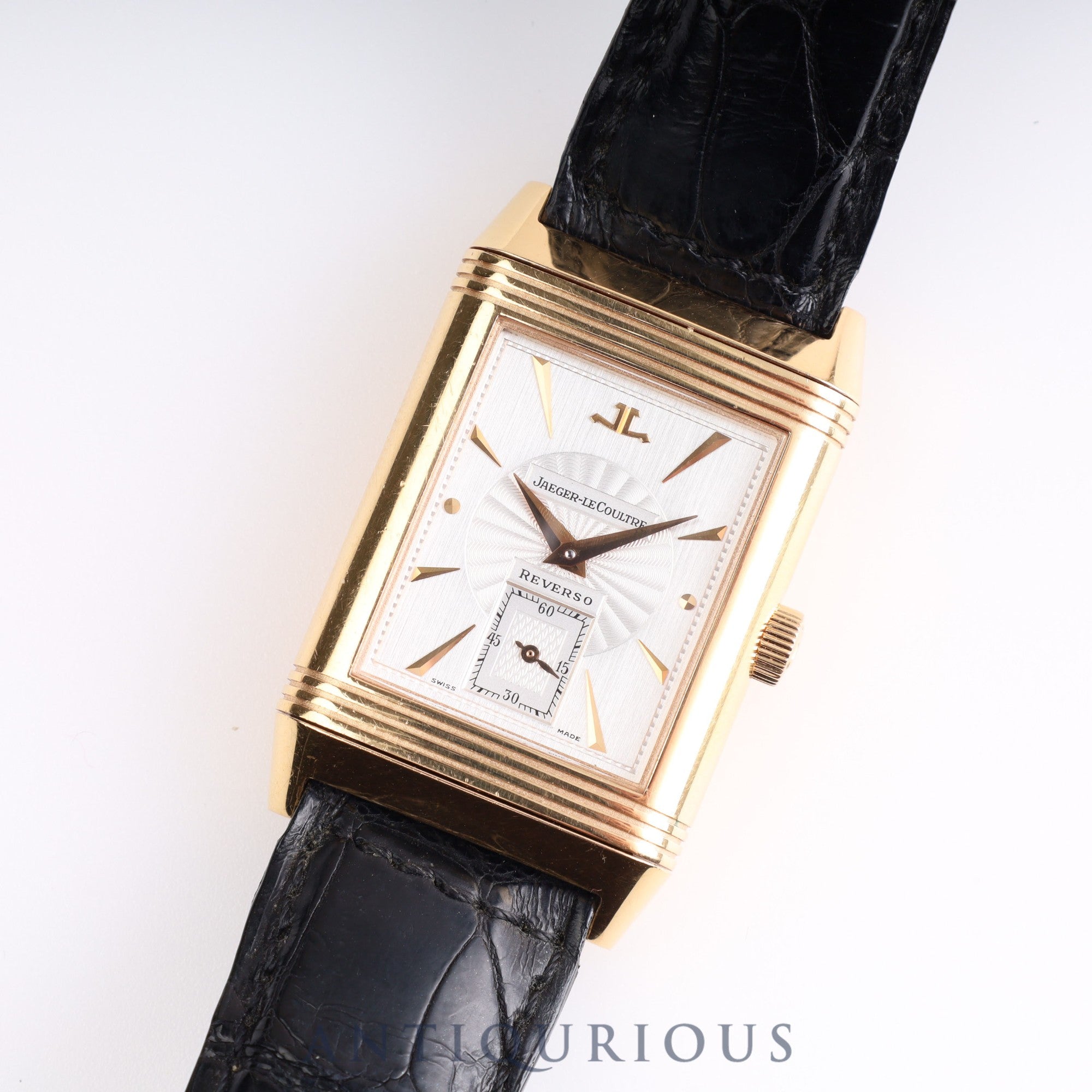 JAEGER・LECOULTRE BIG REVERSO ARTDECO 270.2.62 Manual winding Cal.822AD PG Genuine leather strap Genuine buckle (750) Silver / Skeleton dial Box