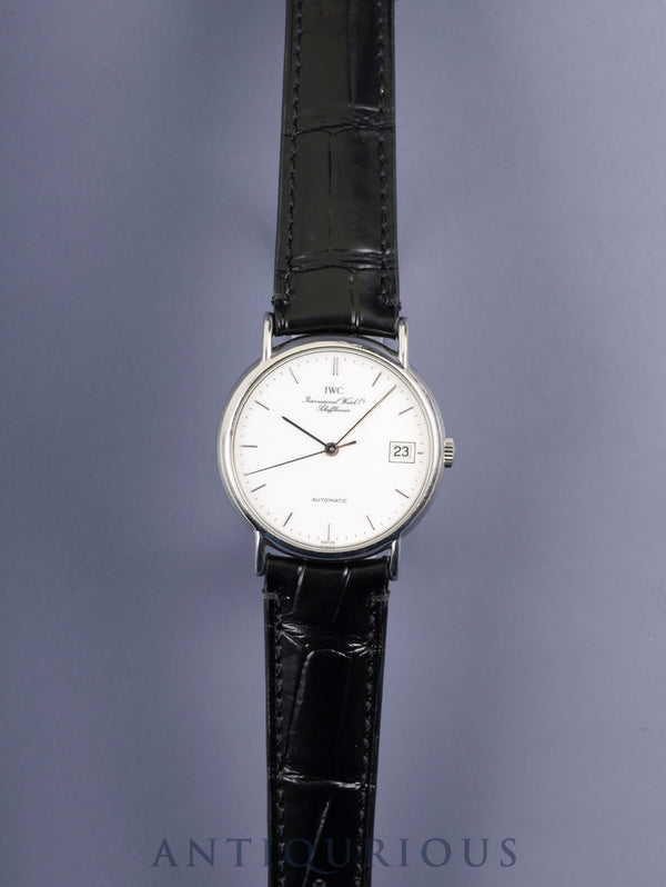 IWC Portofino IW351318 Automatic Caliber C37521 Stainless Steel Leather Strap with Genuine Stainless Steel Buckle, White Dial, Overhauled