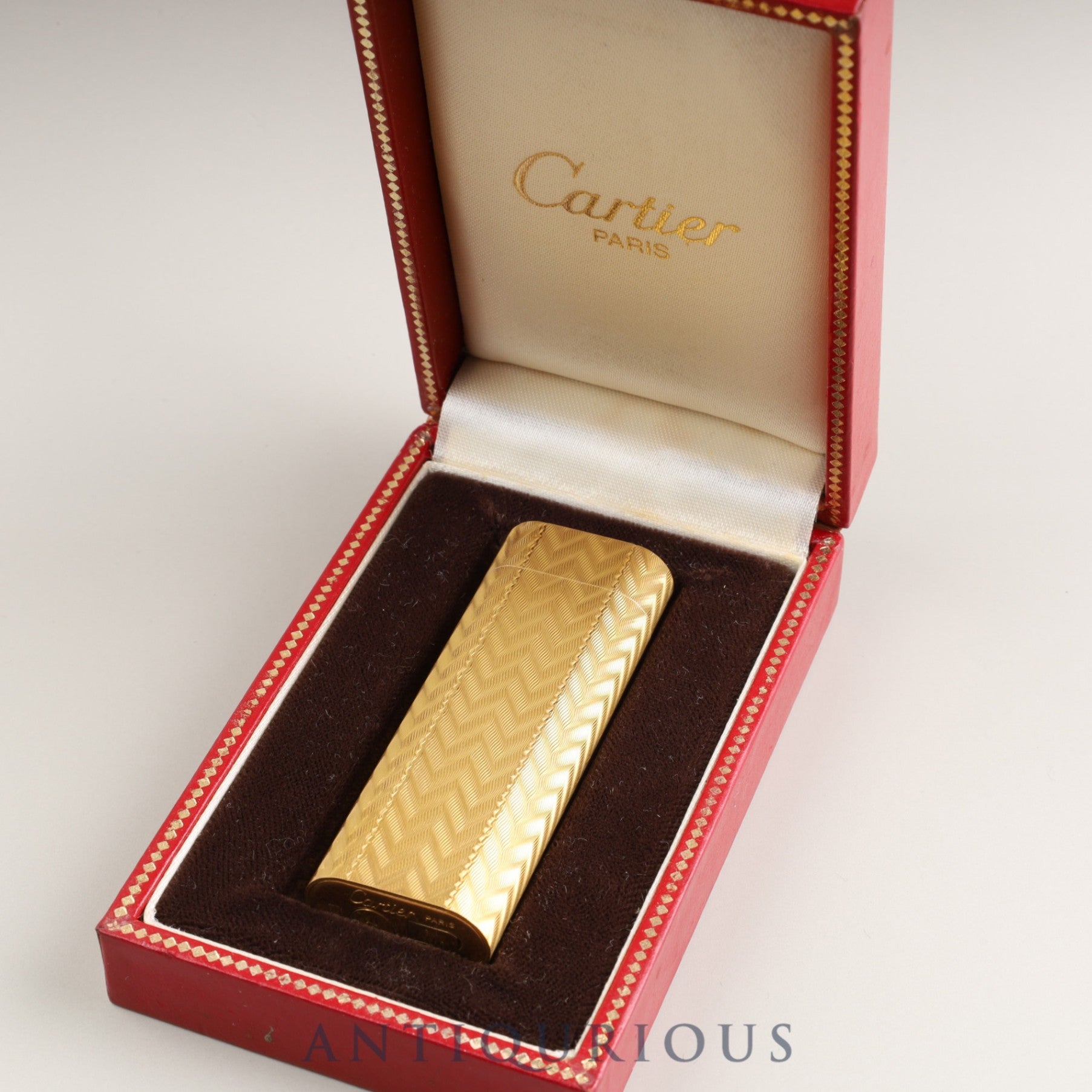 CARTIER Cartier lighter oval GP guilloche box machine adjusted