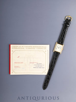 Cartier Must Tank LM 590005 Quartz Cal.690 SV925 Leather Original Pin Buckle (GP) Straight Roman Dial (SWISS marking) Warranty (1990) Overhauled